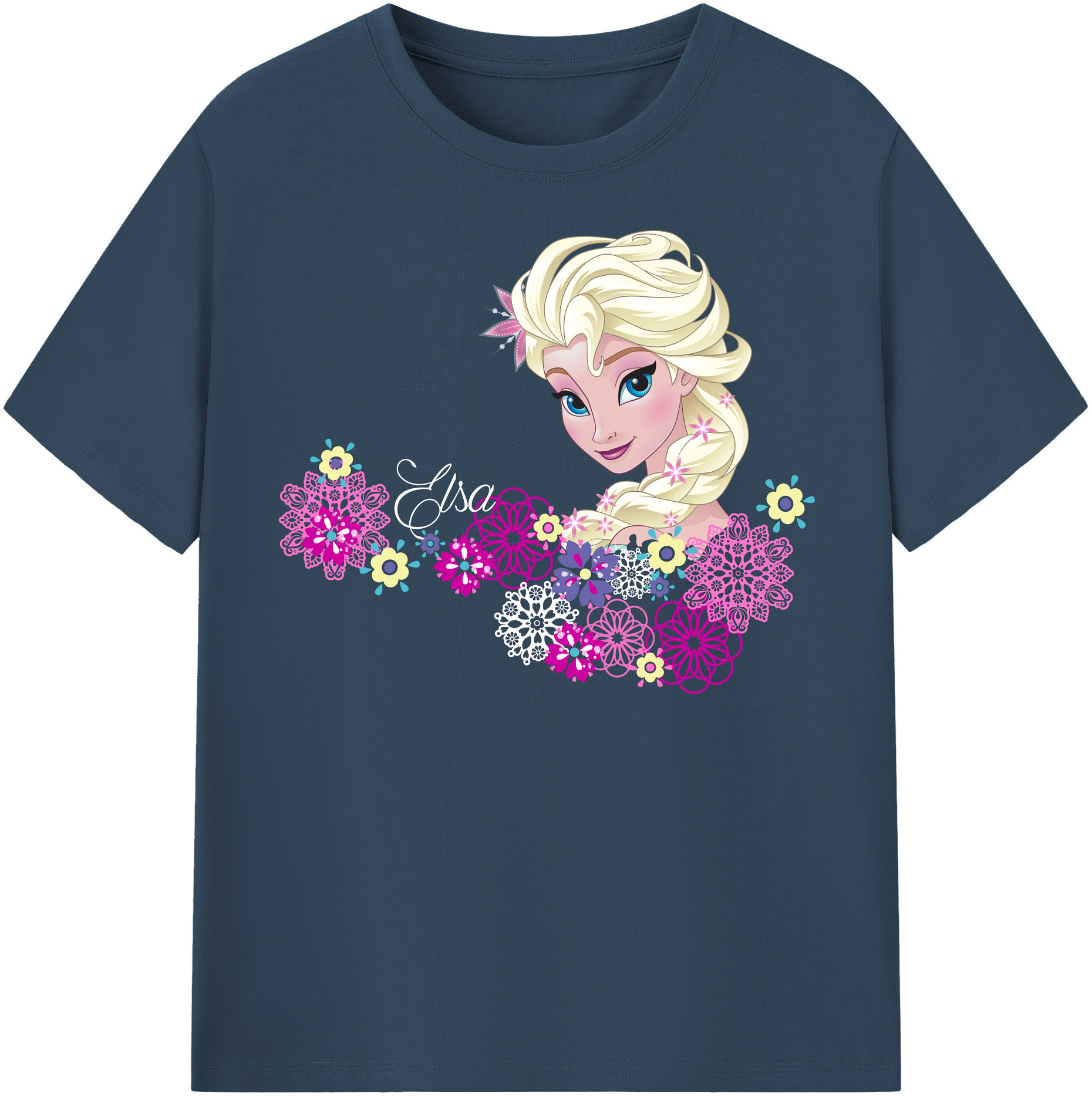 （画像用） アナと雪の女王 アンナ エルサ Frozen Anna Elsa レディースカジュアルプリントTシャツ（綿100％）