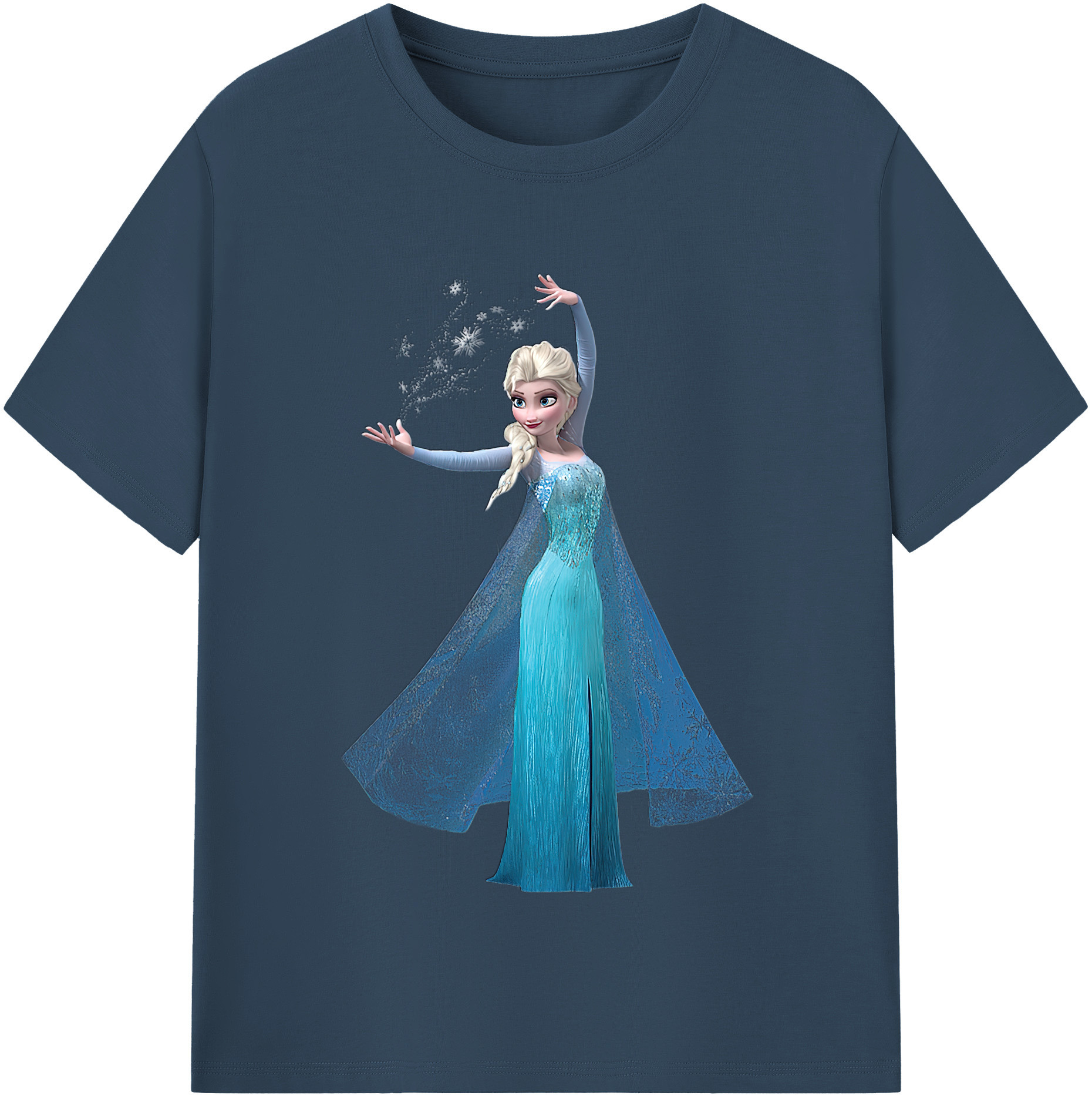 （画像用） アナと雪の女王 アンナ エルサ Frozen Anna Elsa レディースカジュアルプリントTシャツ（綿100％）