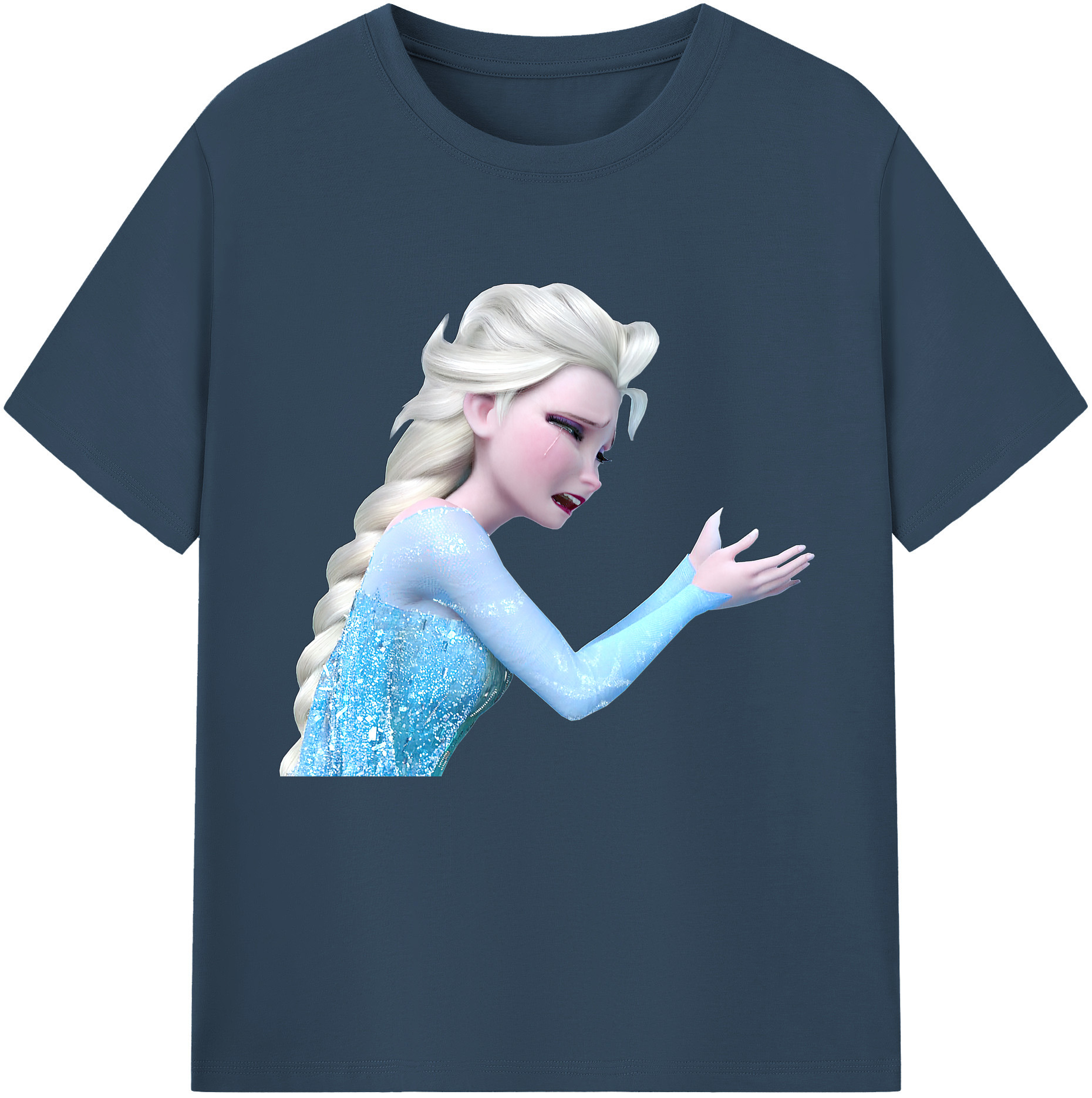 （画像用） アナと雪の女王 アンナ エルサ Frozen Anna Elsa レディースカジュアルプリントTシャツ（綿100％）