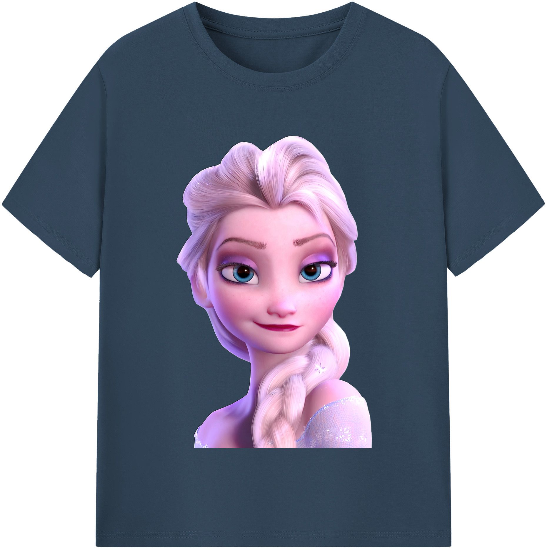 （画像用） アナと雪の女王 アンナ エルサ Frozen Anna Elsa レディースカジュアルプリントTシャツ（綿100％）