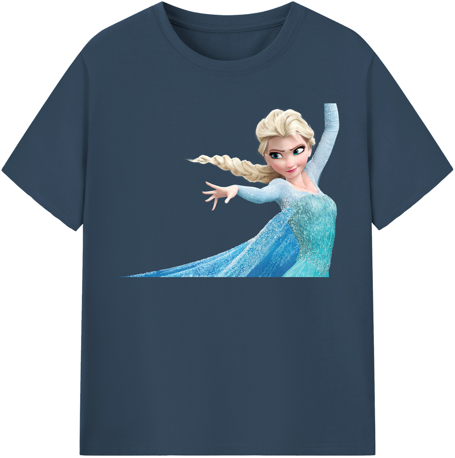 （画像用） アナと雪の女王 アンナ エルサ Frozen Anna Elsa レディースカジュアルプリントTシャツ（綿100％）