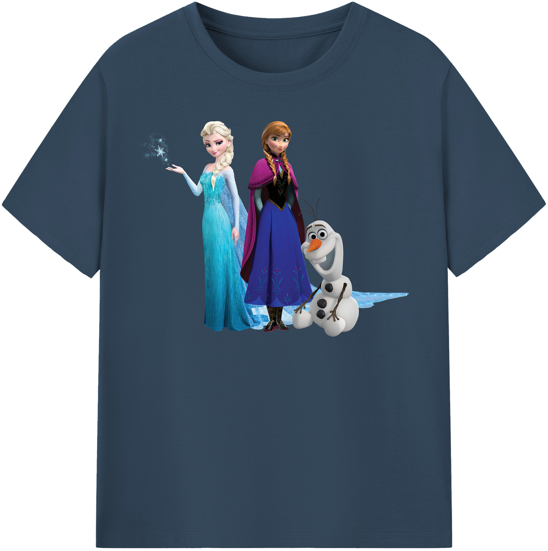 （画像用） アナと雪の女王 アンナ エルサ Frozen Anna Elsa レディースカジュアルプリントTシャツ（綿100％）