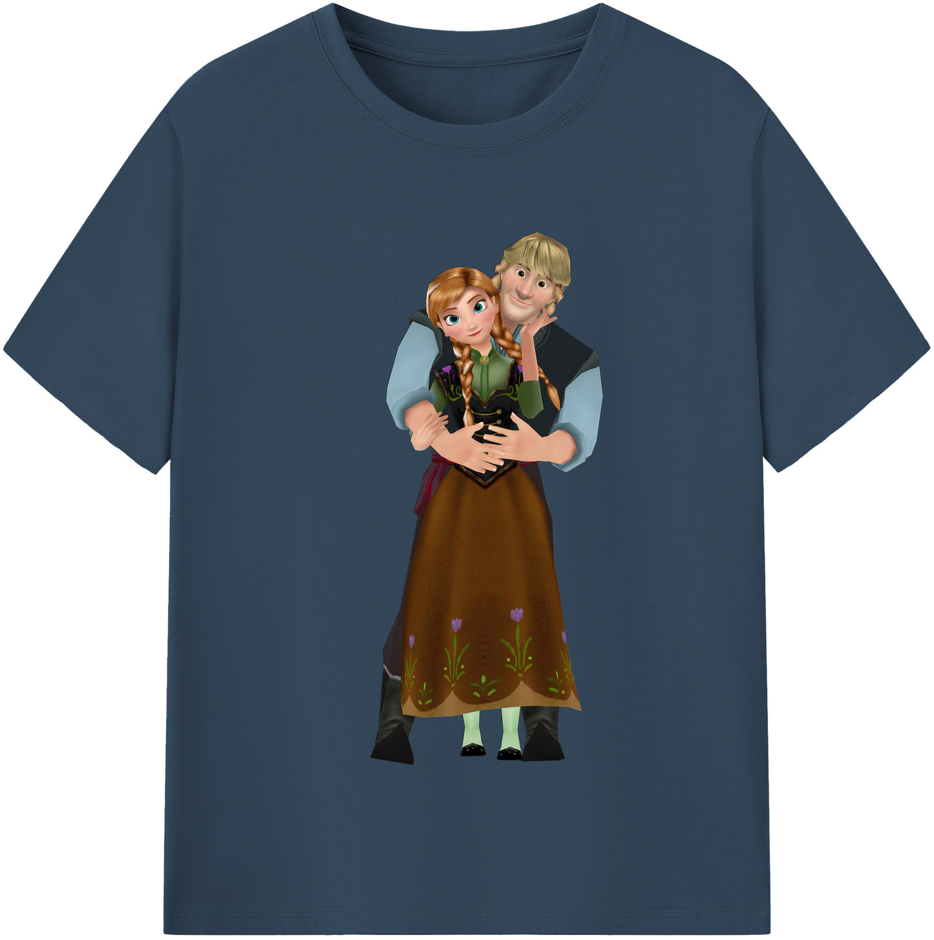 （画像用） アナと雪の女王 アンナ エルサ Frozen Anna Elsa レディースカジュアルプリントTシャツ（綿100％）
