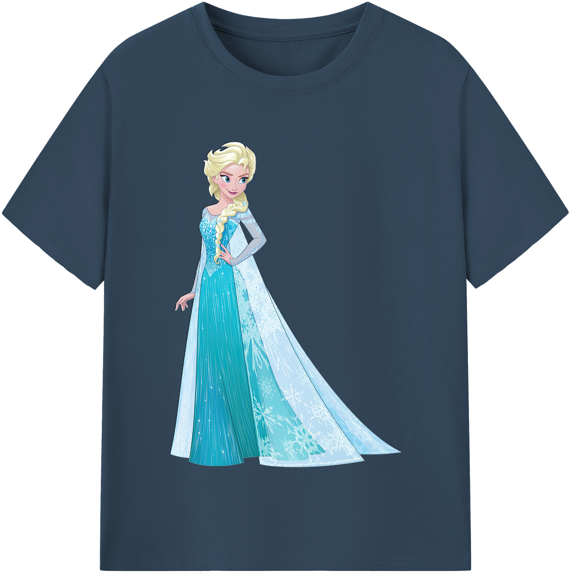 （画像用） アナと雪の女王 アンナ エルサ Frozen Anna Elsa レディースカジュアルプリントTシャツ（綿100％）