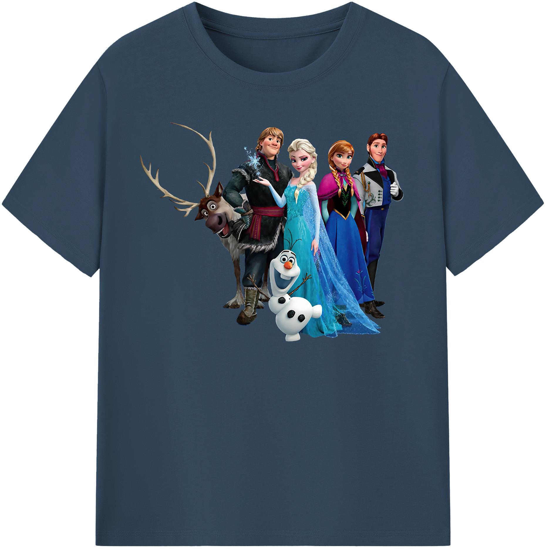 （画像用） アナと雪の女王 アンナ エルサ Frozen Anna Elsa レディースカジュアルプリントTシャツ（綿100％）