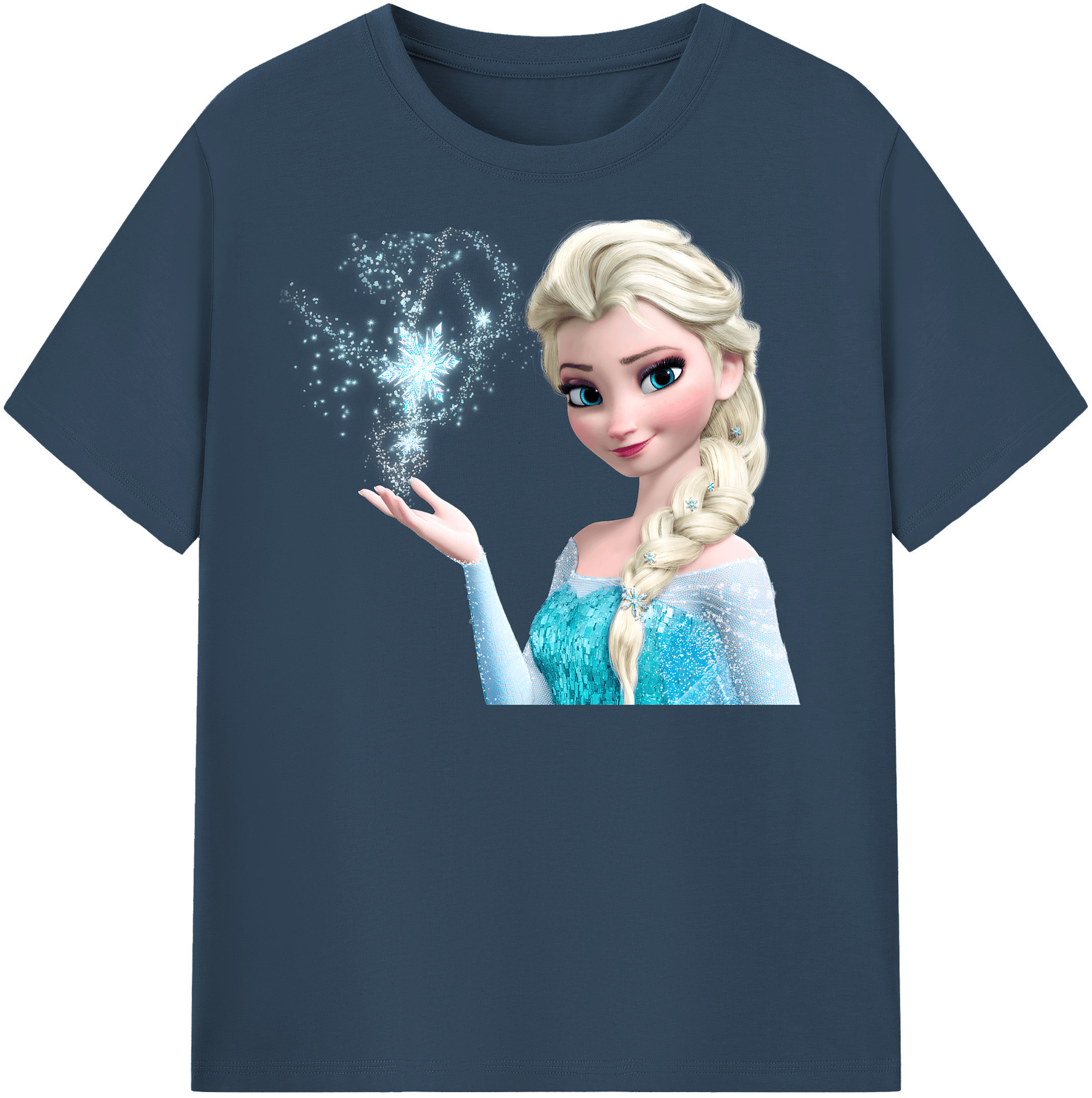 （画像用） アナと雪の女王 アンナ エルサ Frozen Anna Elsa レディースカジュアルプリントTシャツ（綿100％）