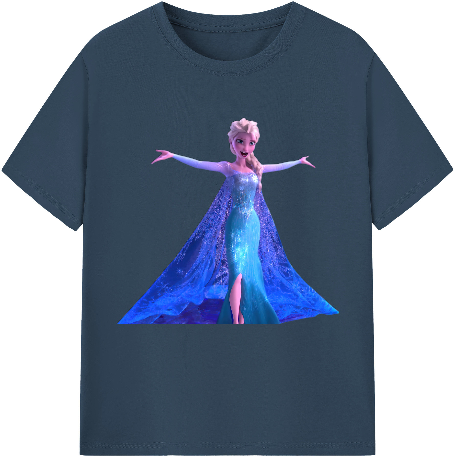 （画像用） アナと雪の女王 アンナ エルサ Frozen Anna Elsa レディースカジュアルプリントTシャツ（綿100％）