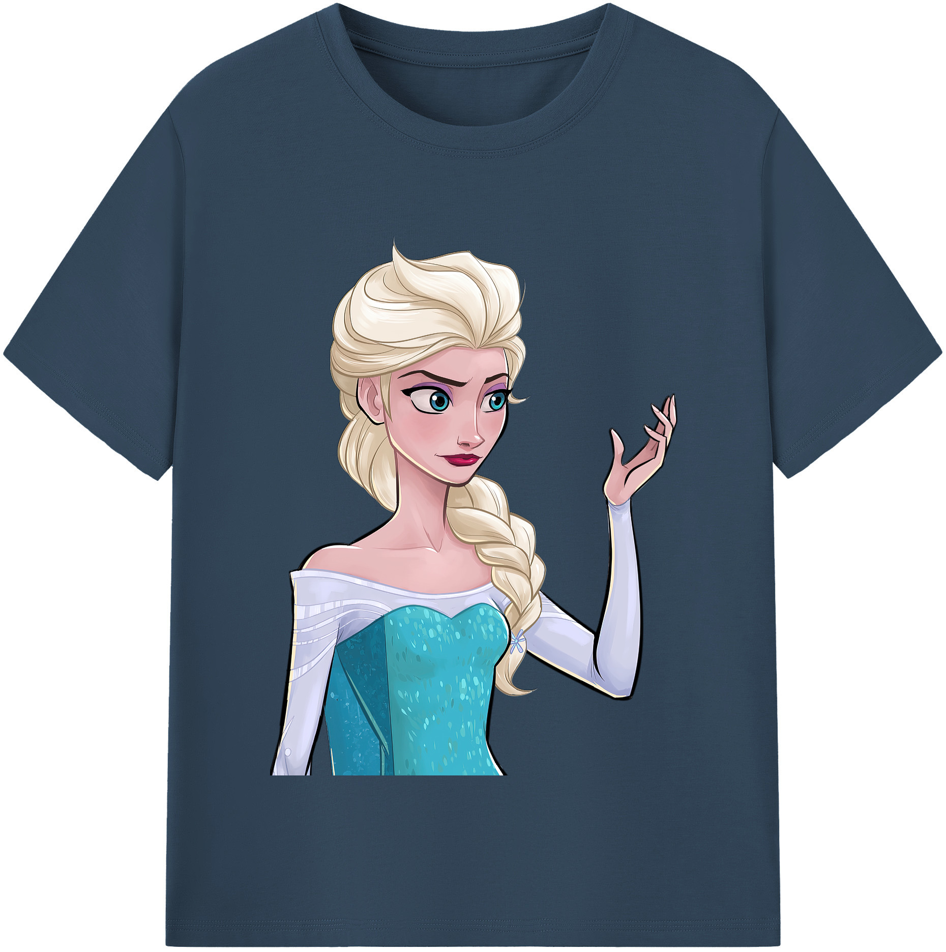 （画像用） アナと雪の女王 アンナ エルサ Frozen Anna Elsa レディースカジュアルプリントTシャツ（綿100％）