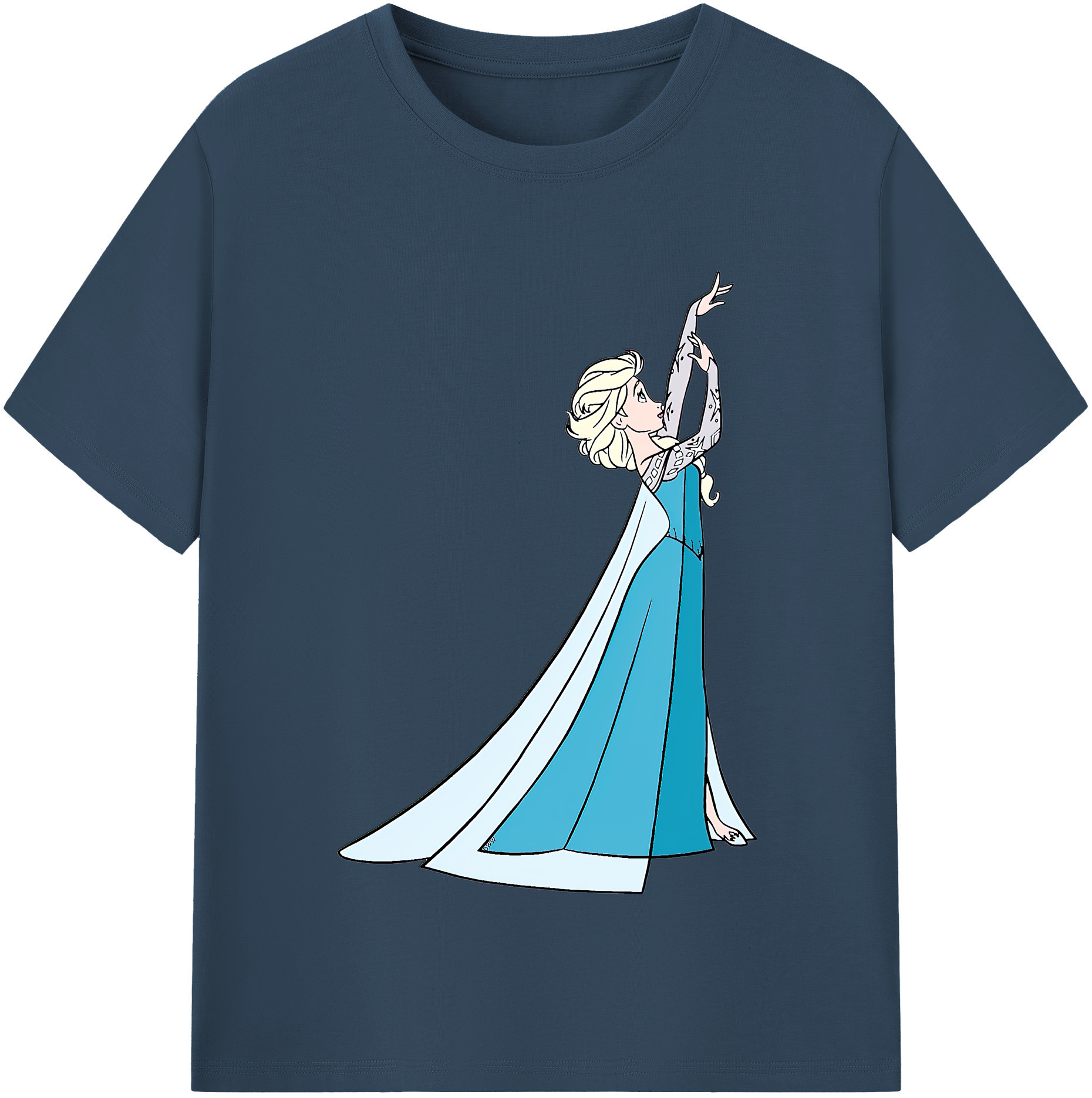（画像用） アナと雪の女王 アンナ エルサ Frozen Anna Elsa レディースカジュアルプリントTシャツ（綿100％）