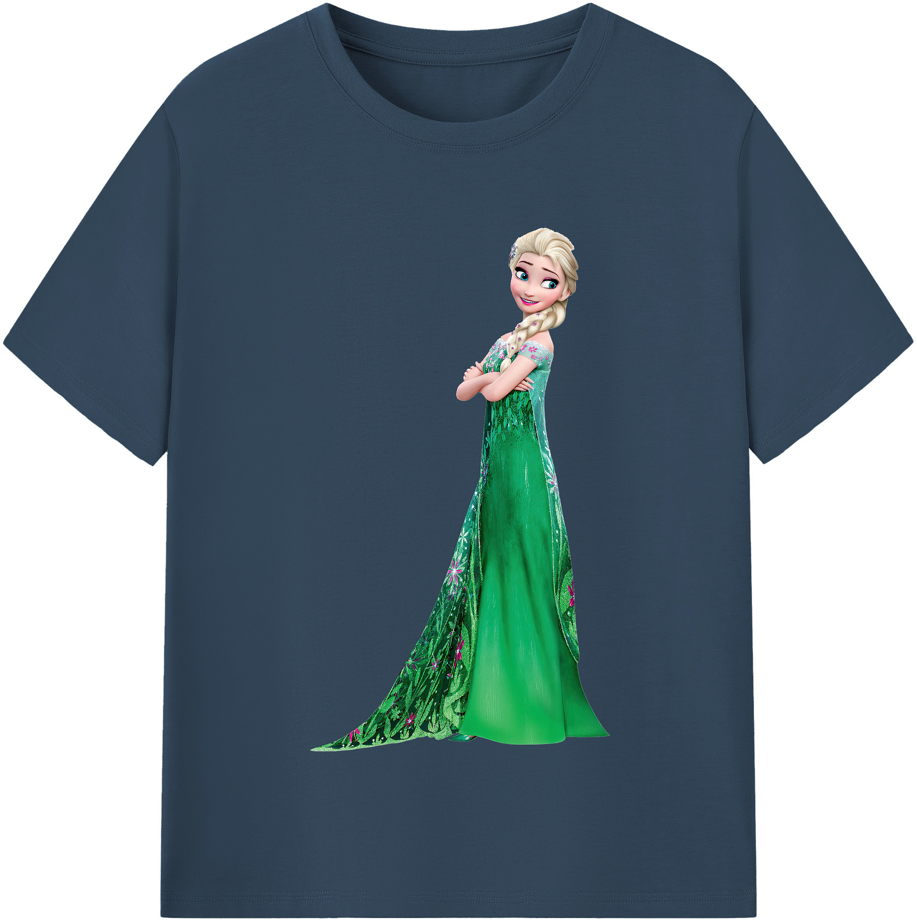 （画像用） アナと雪の女王 アンナ エルサ Frozen Anna Elsa レディースカジュアルプリントTシャツ（綿100％）