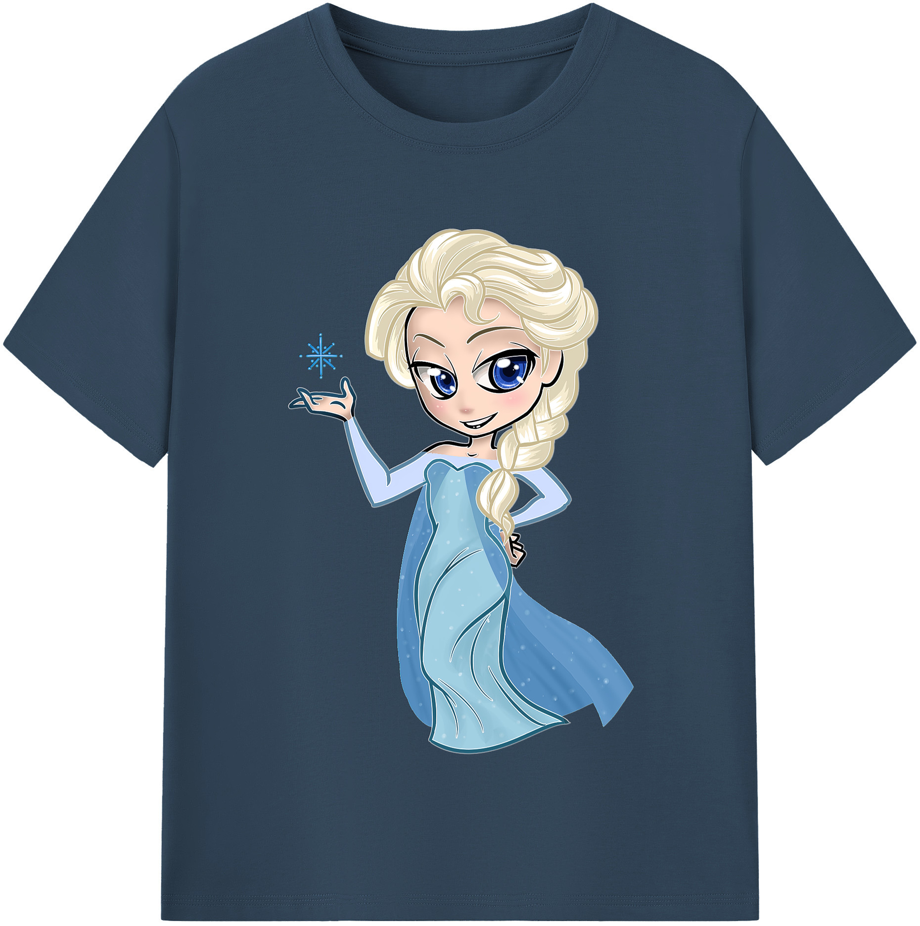（画像用） アナと雪の女王 アンナ エルサ Frozen Anna Elsa レディースカジュアルプリントTシャツ（綿100％）
