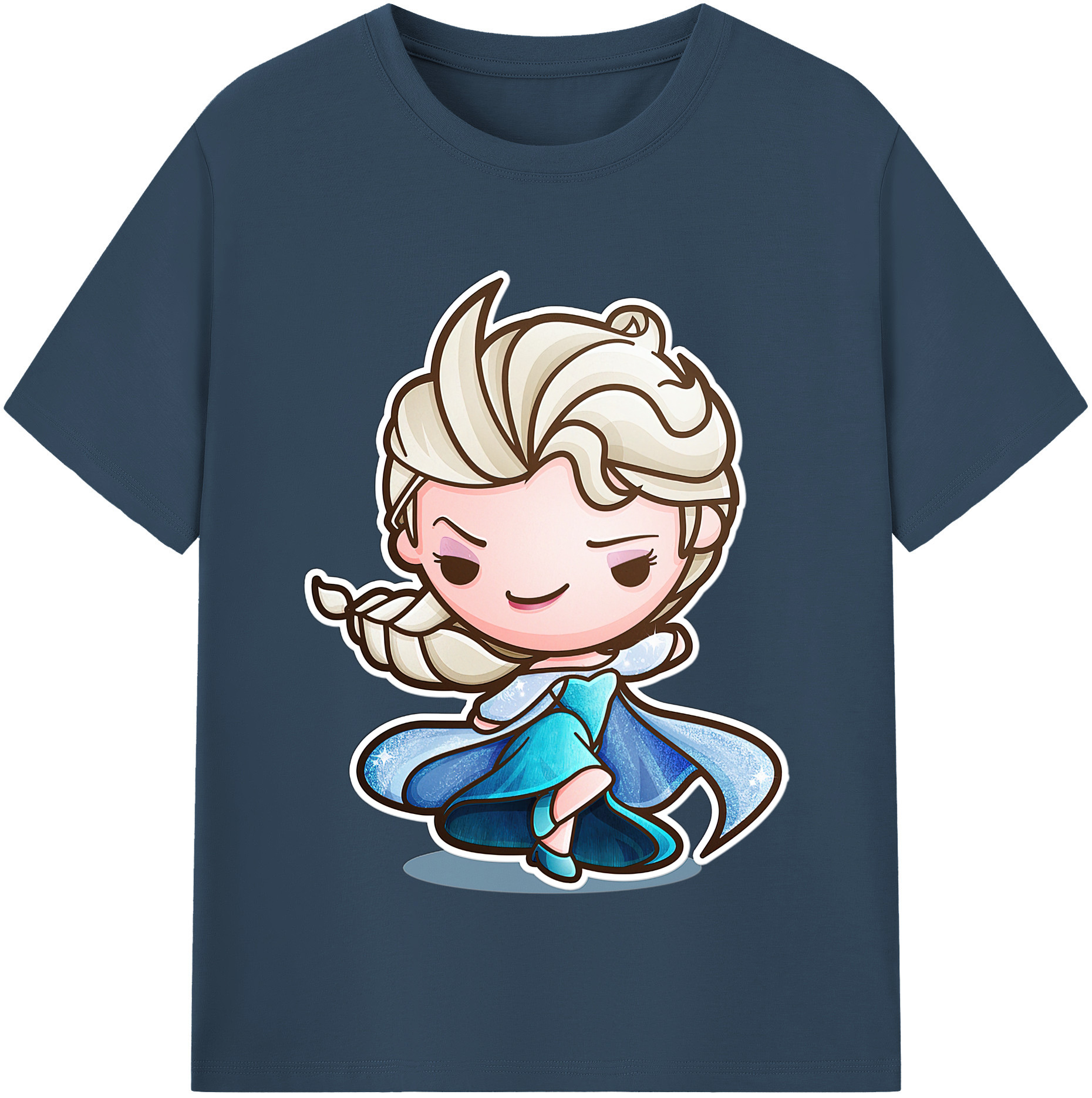 （画像用） アナと雪の女王 アンナ エルサ Frozen Anna Elsa レディースカジュアルプリントTシャツ（綿100％）
