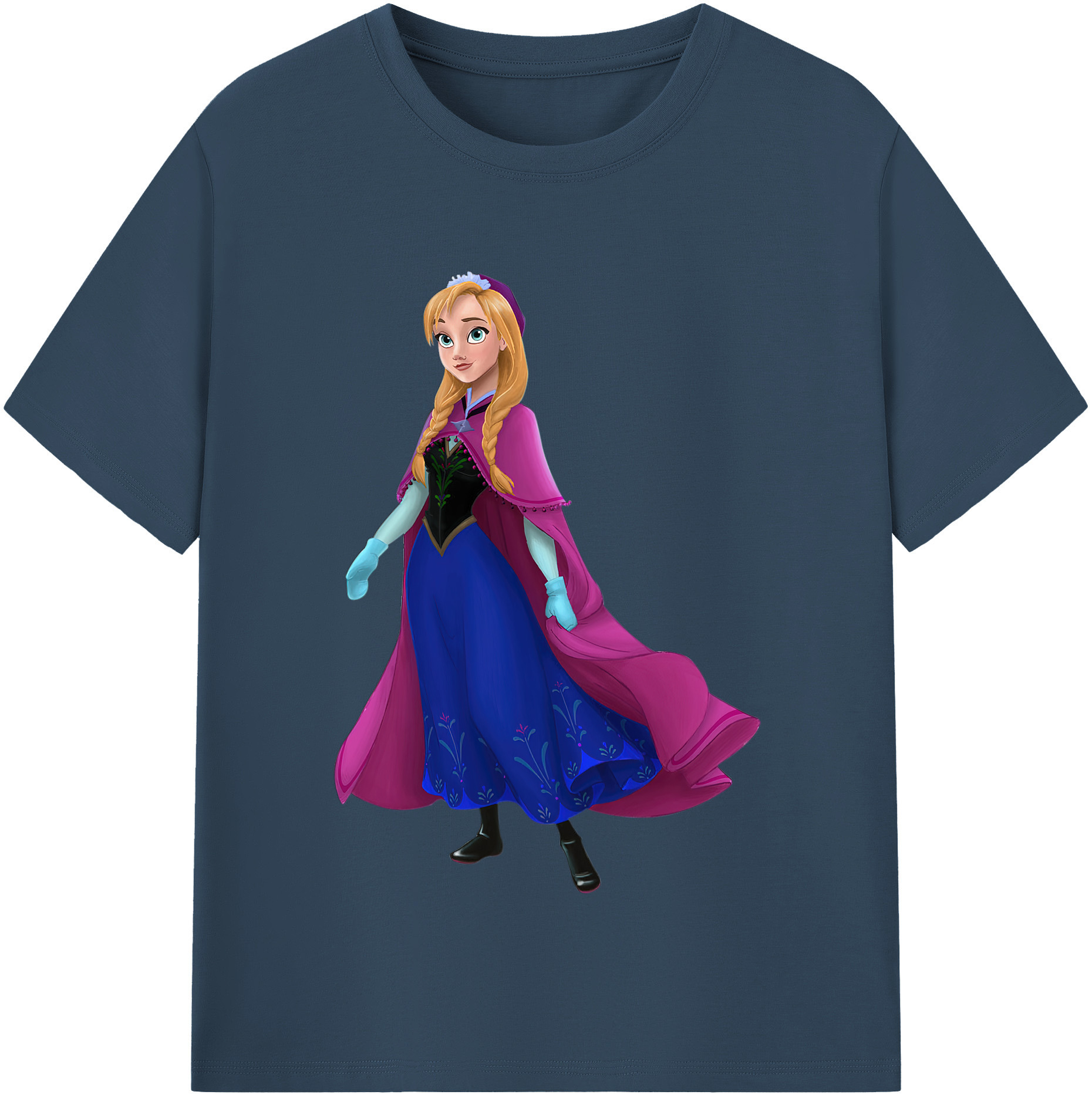 （画像用） アナと雪の女王 アンナ エルサ Frozen Anna Elsa レディースカジュアルプリントTシャツ（綿100％）
