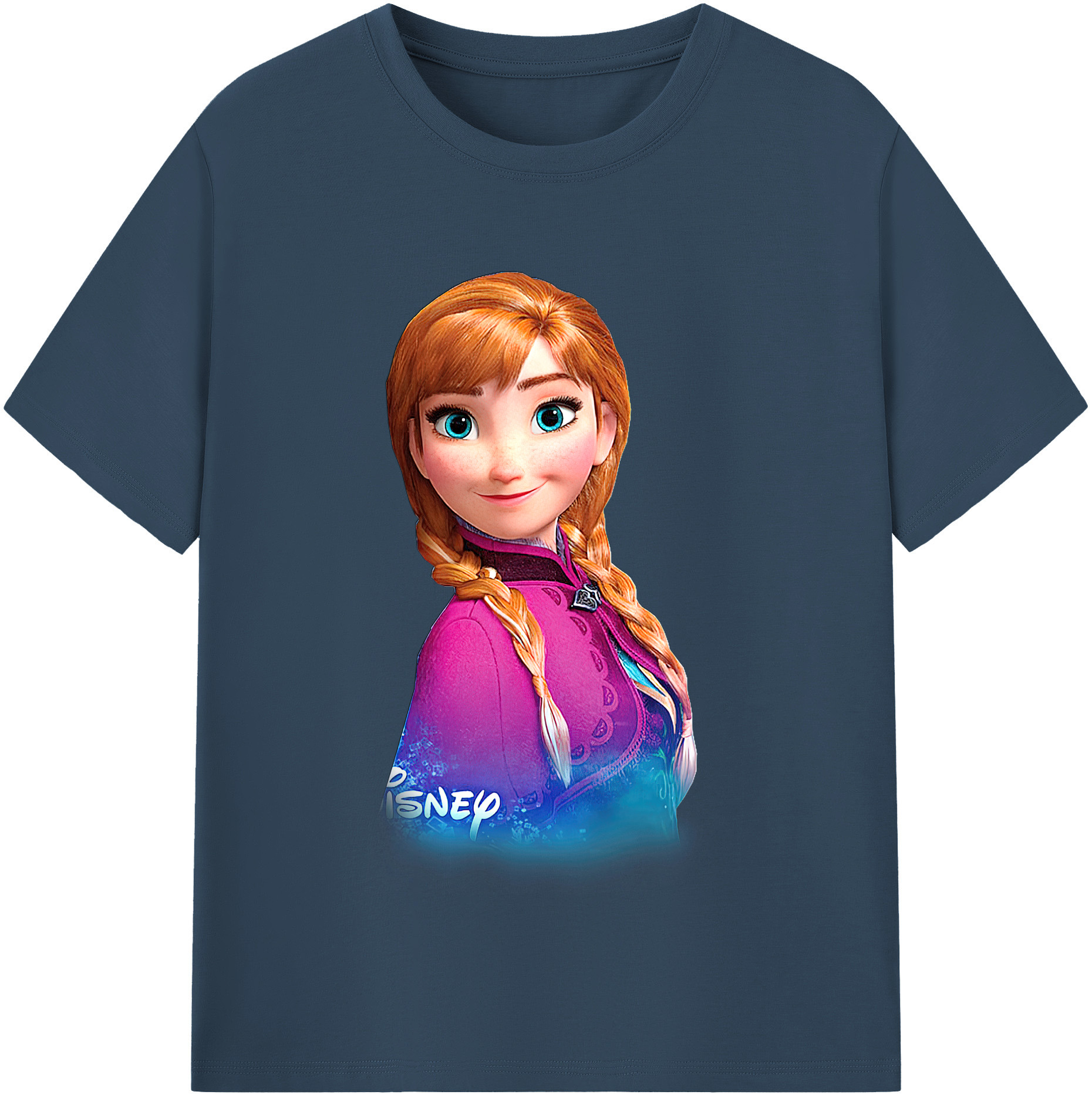 （画像用） アナと雪の女王 アンナ エルサ Frozen Anna Elsa レディースカジュアルプリントTシャツ（綿100％）