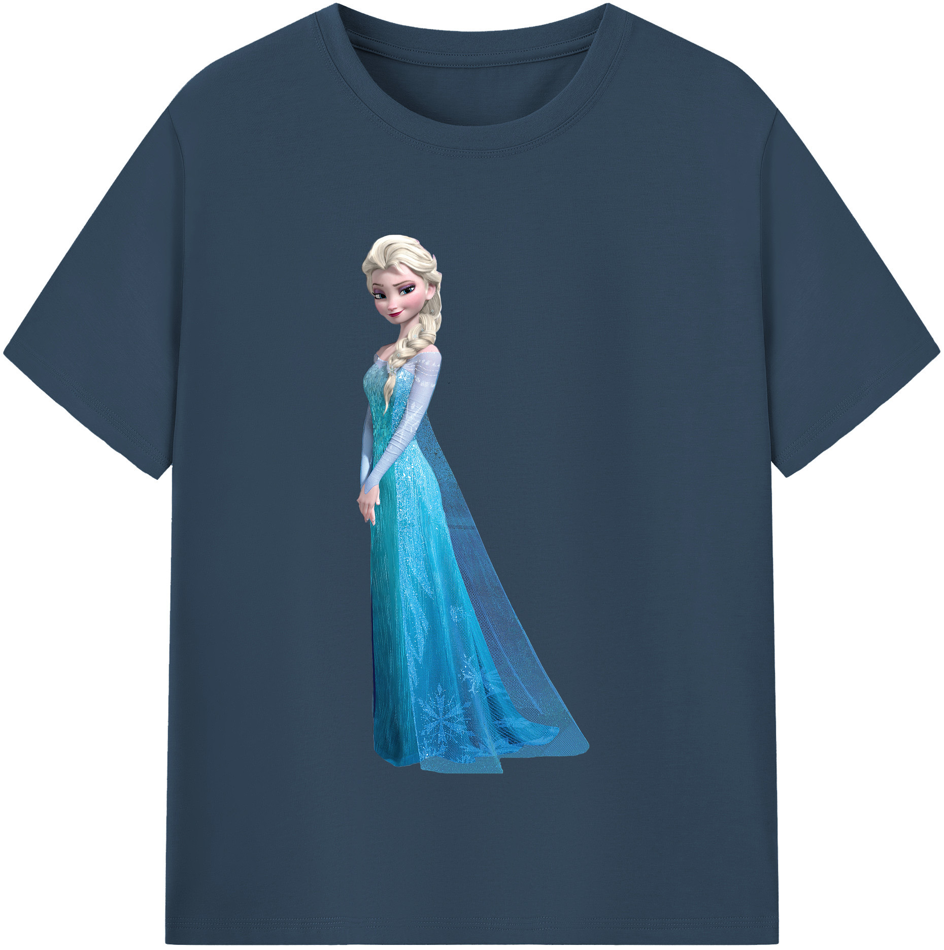（画像用） アナと雪の女王 アンナ エルサ Frozen Anna Elsa レディースカジュアルプリントTシャツ（綿100％）