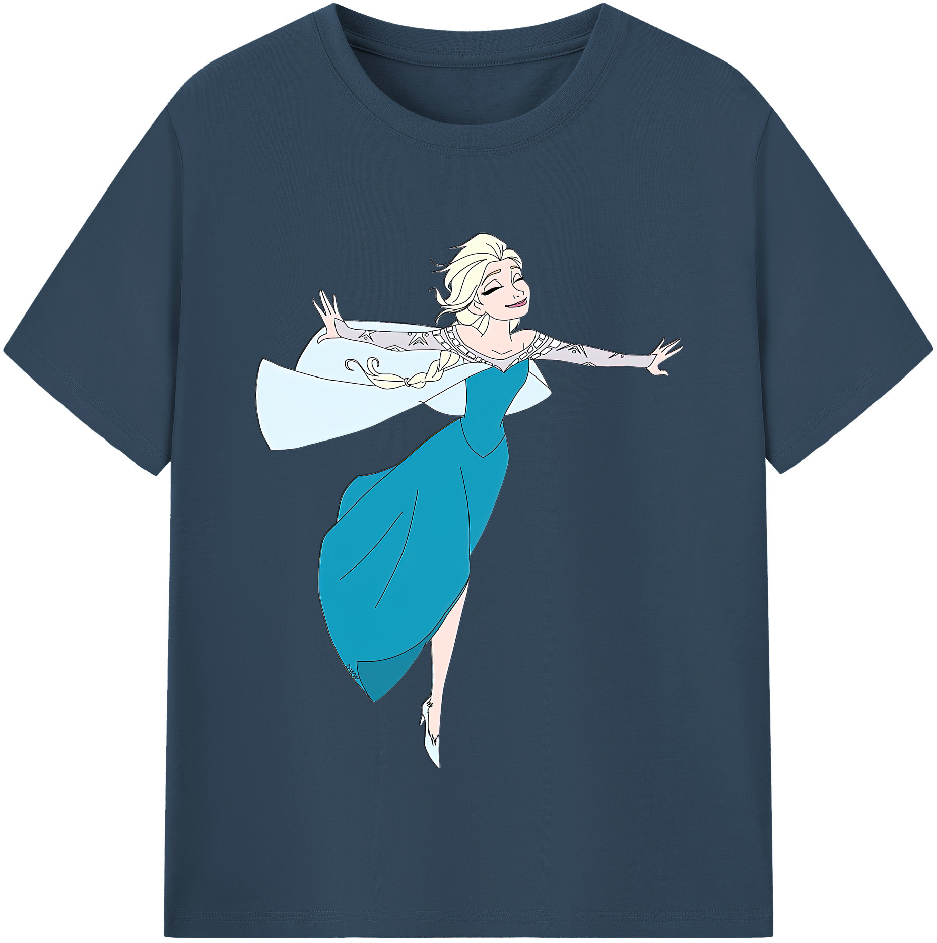 （画像用） アナと雪の女王 アンナ エルサ Frozen Anna Elsa レディースカジュアルプリントTシャツ（綿100％）