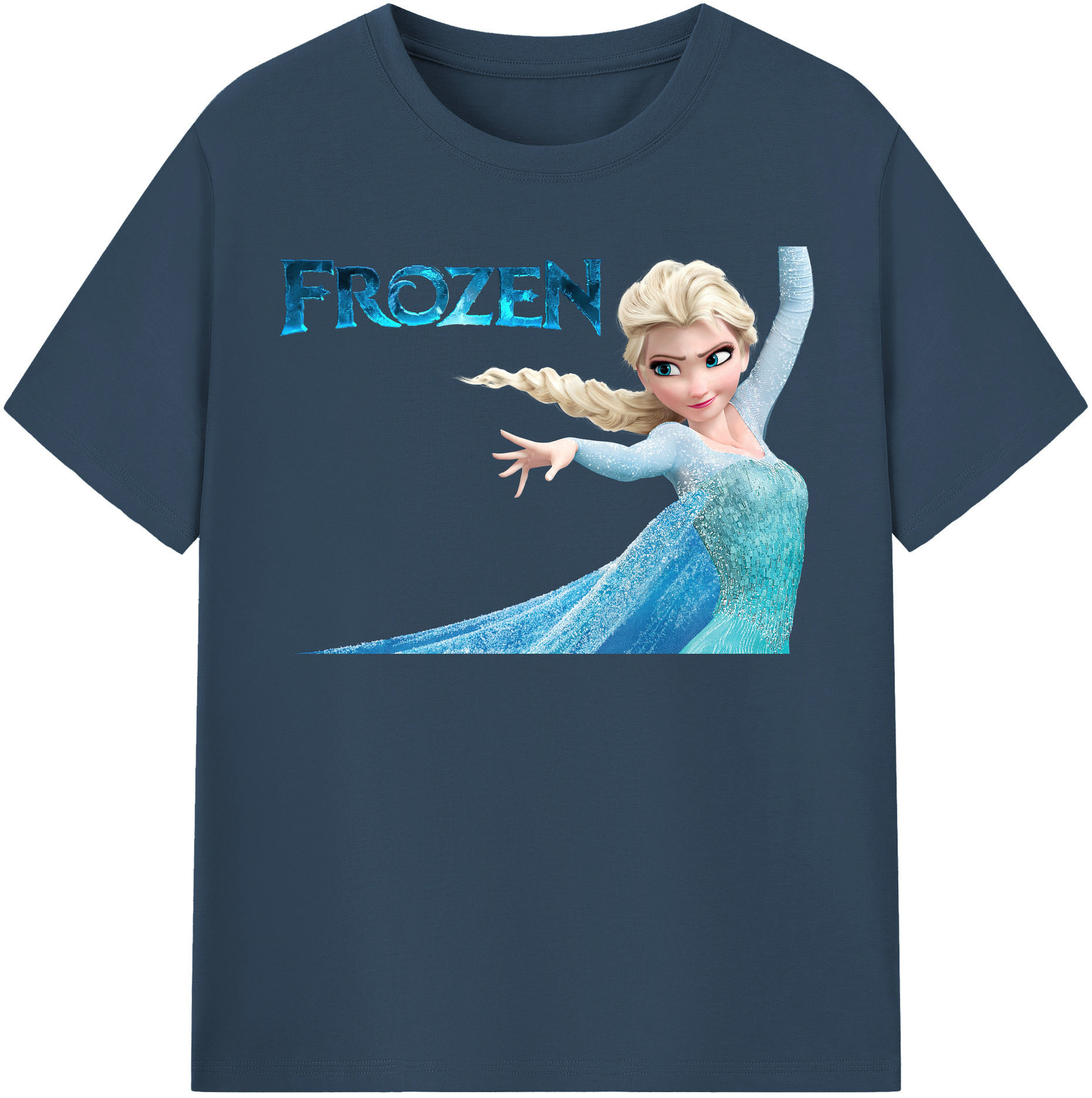 （画像用） アナと雪の女王 アンナ エルサ Frozen Anna Elsa レディースカジュアルプリントTシャツ（綿100％）