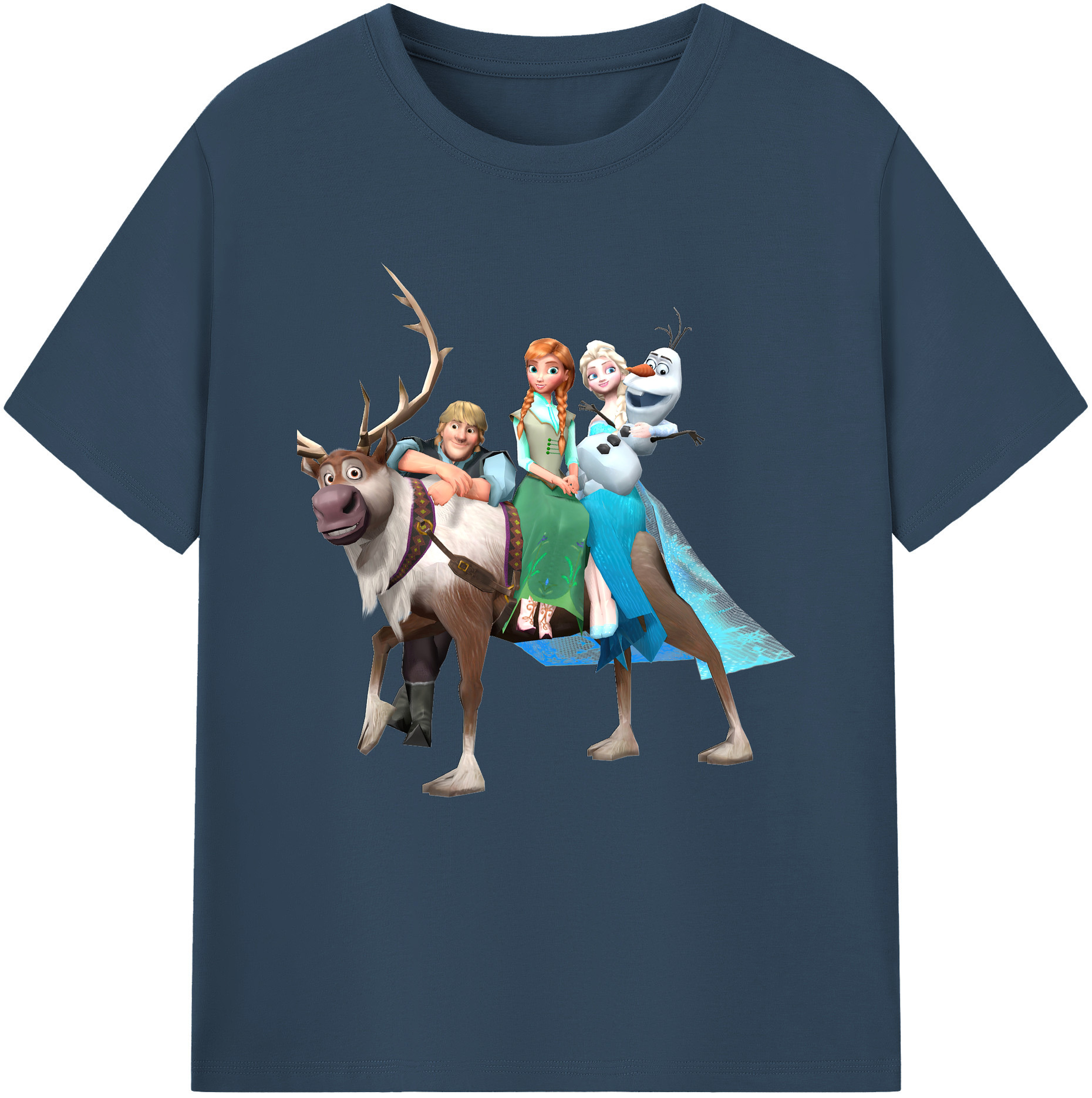 （画像用） アナと雪の女王 アンナ エルサ Frozen Anna Elsa レディースカジュアルプリントTシャツ（綿100％）