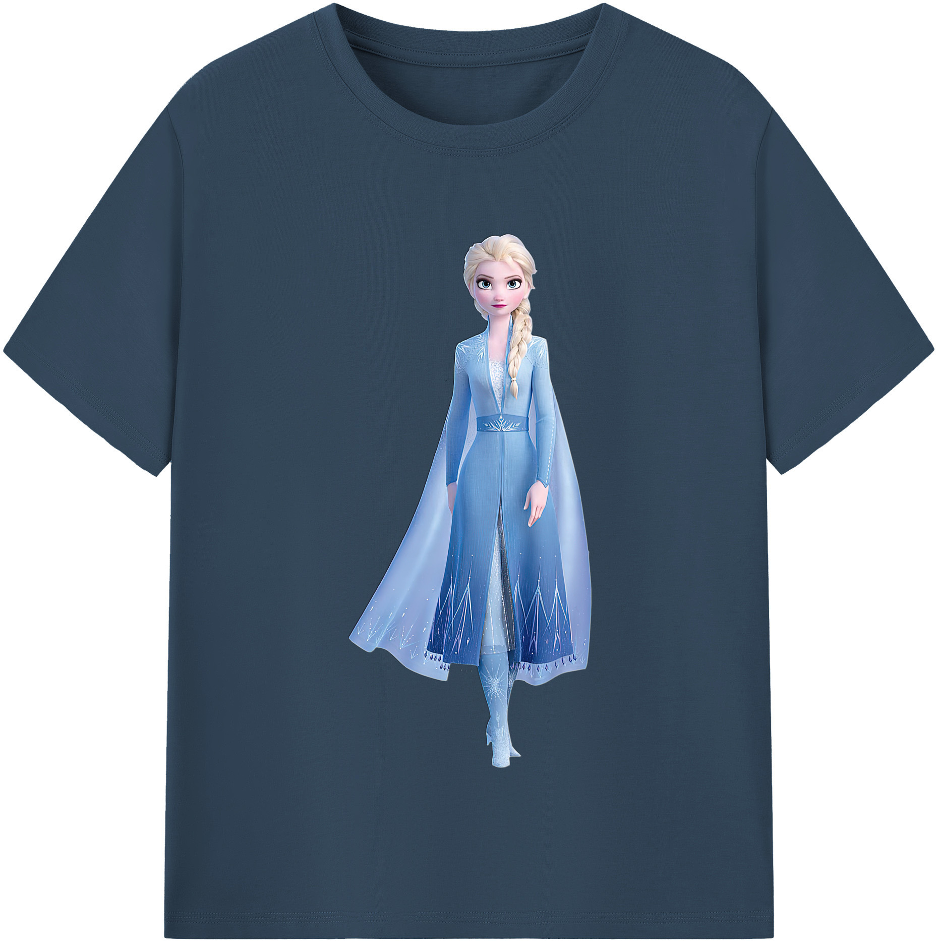 （画像用） アナと雪の女王 アンナ エルサ Frozen Anna Elsa レディースカジュアルプリントTシャツ（綿100％）