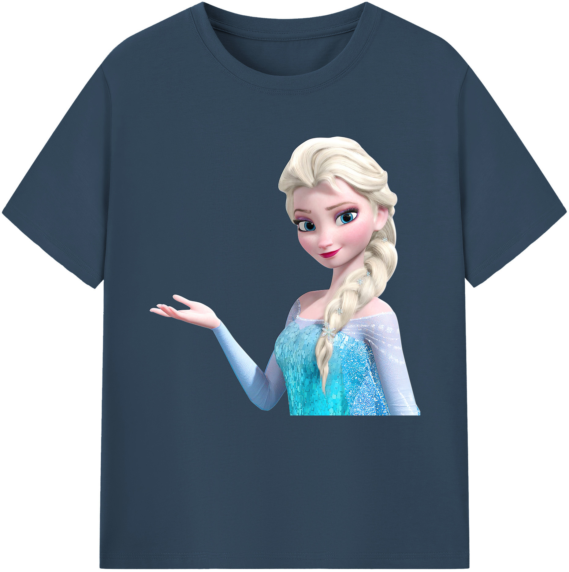 （画像用） アナと雪の女王 アンナ エルサ Frozen Anna Elsa レディースカジュアルプリントTシャツ（綿100％）