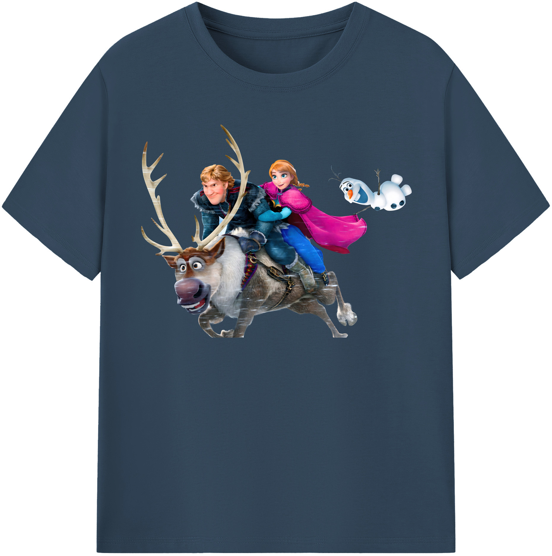 （画像用） アナと雪の女王 アンナ エルサ Frozen Anna Elsa レディースカジュアルプリントTシャツ（綿100％）