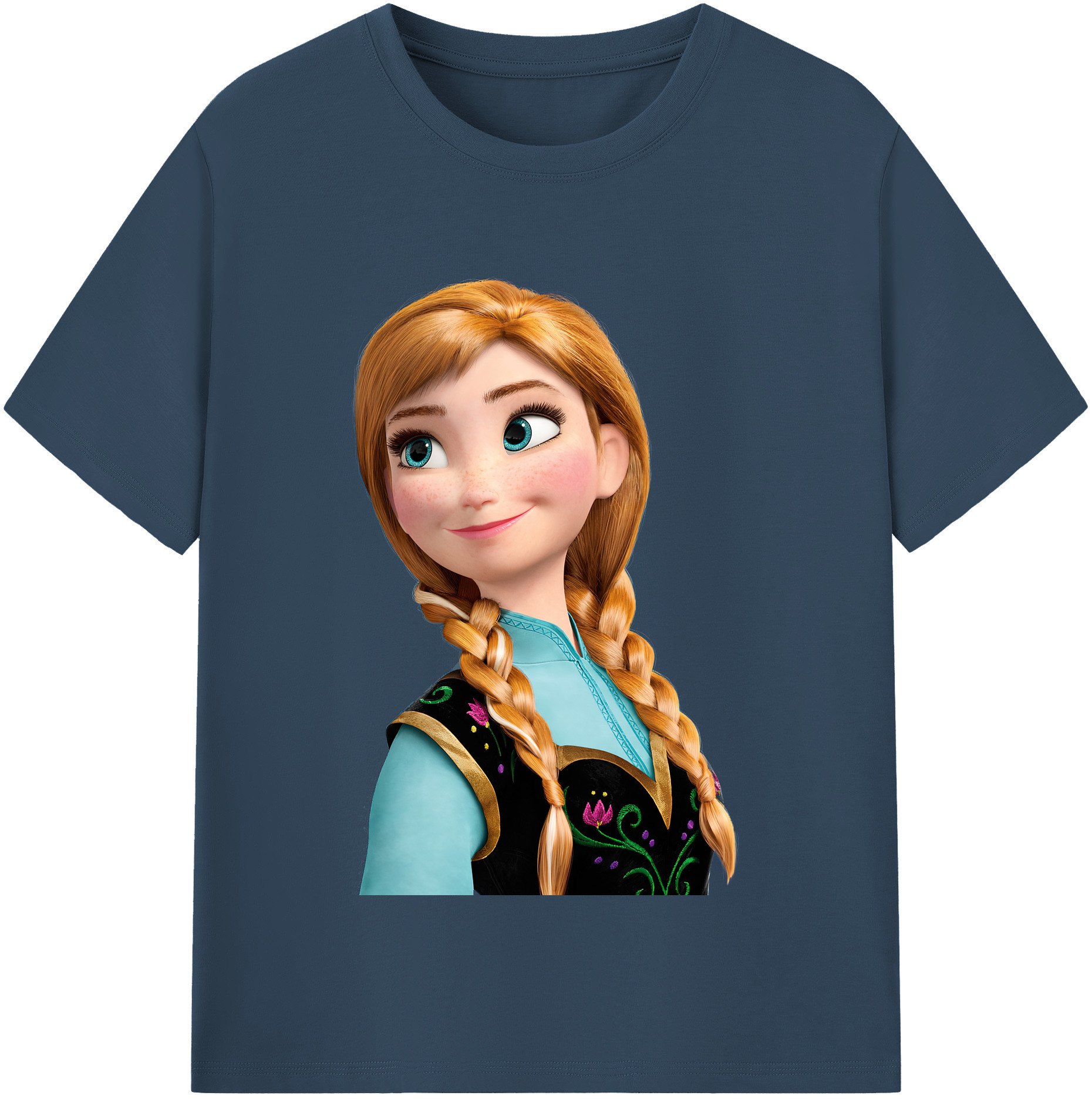 （画像用） アナと雪の女王 アンナ エルサ Frozen Anna Elsa レディースカジュアルプリントTシャツ（綿100％）