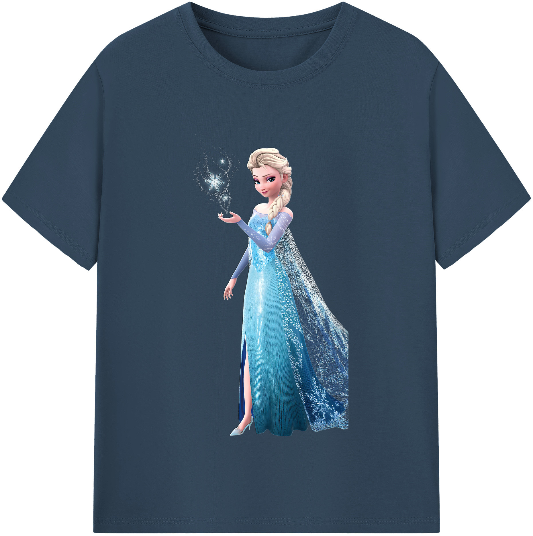 （画像用） アナと雪の女王 アンナ エルサ Frozen Anna Elsa レディースカジュアルプリントTシャツ（綿100％）