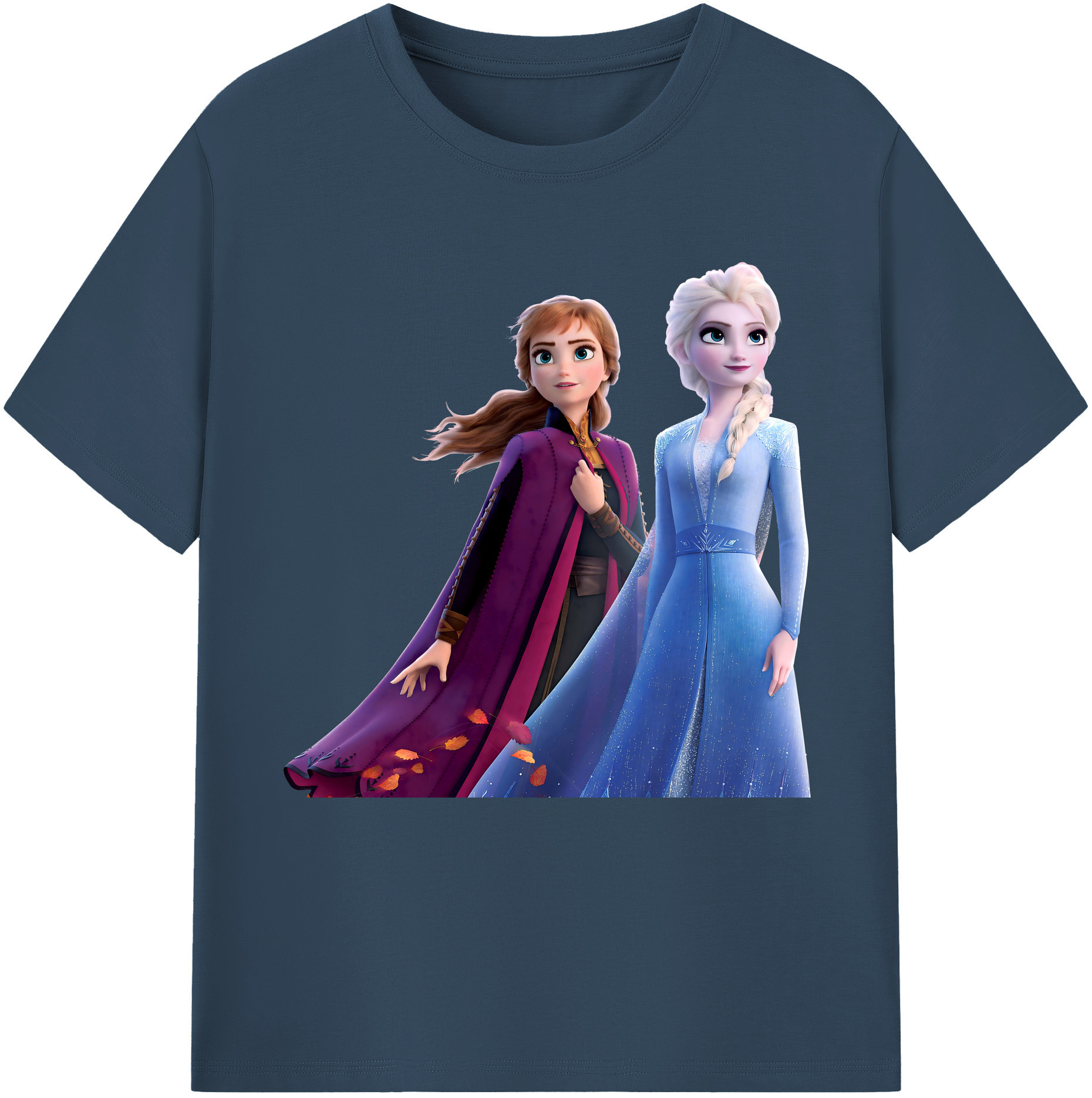 （画像用） アナと雪の女王 アンナ エルサ Frozen Anna Elsa レディースカジュアルプリントTシャツ（綿100％）