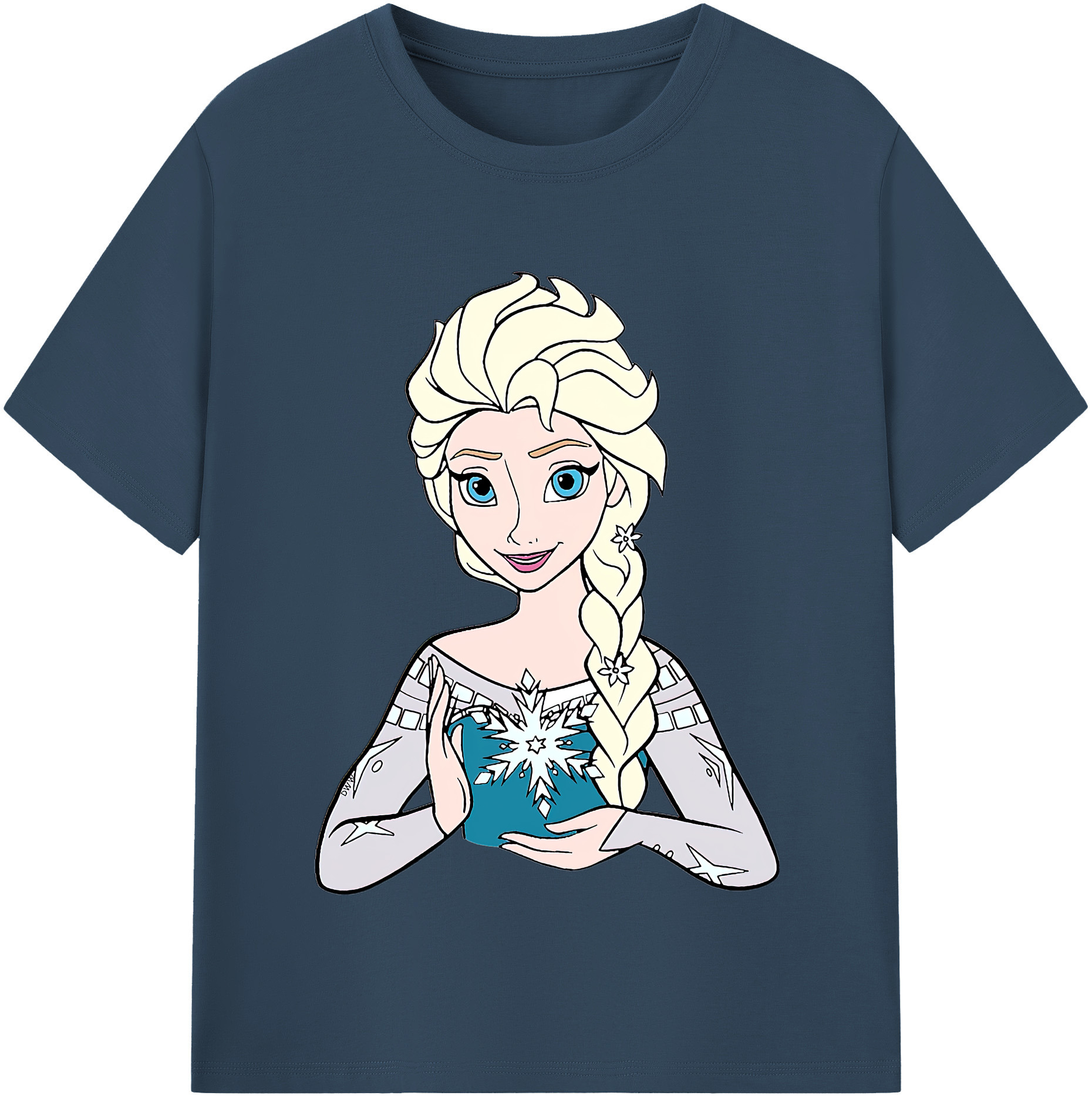 （画像用） アナと雪の女王 アンナ エルサ Frozen Anna Elsa レディースカジュアルプリントTシャツ（綿100％）