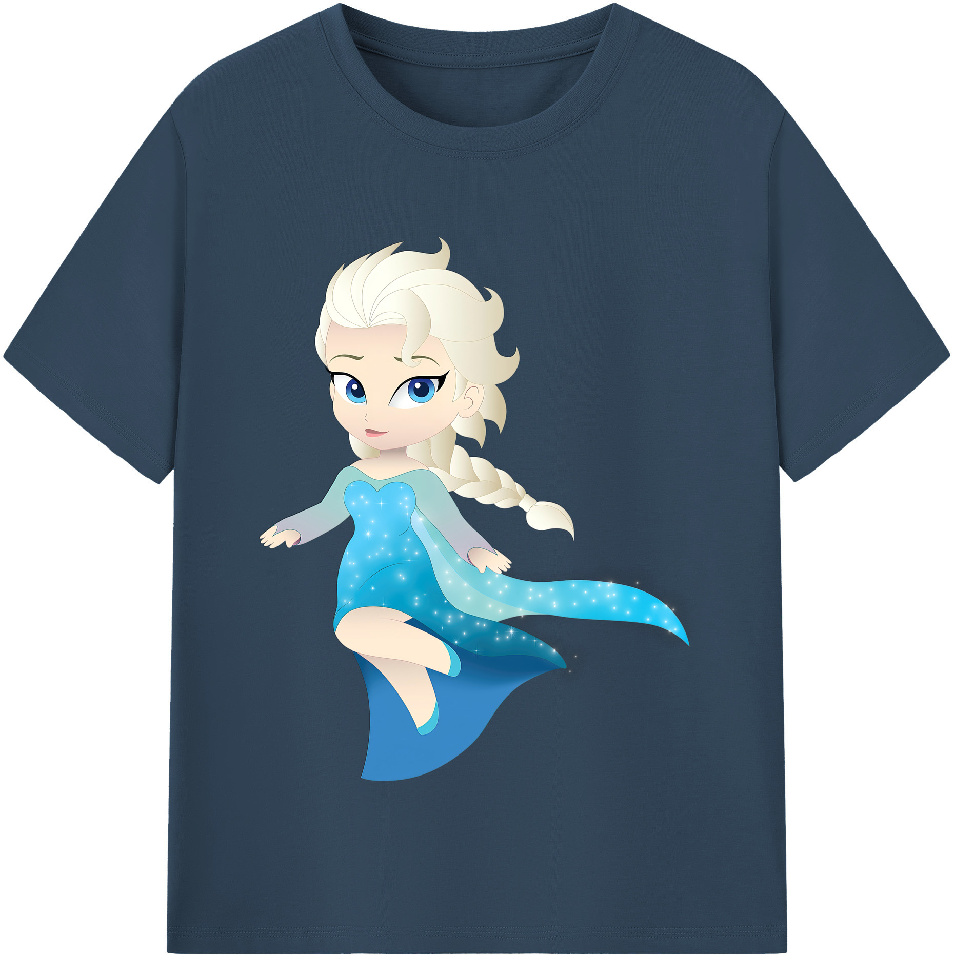 （画像用） アナと雪の女王 アンナ エルサ Frozen Anna Elsa レディースカジュアルプリントTシャツ（綿100％）