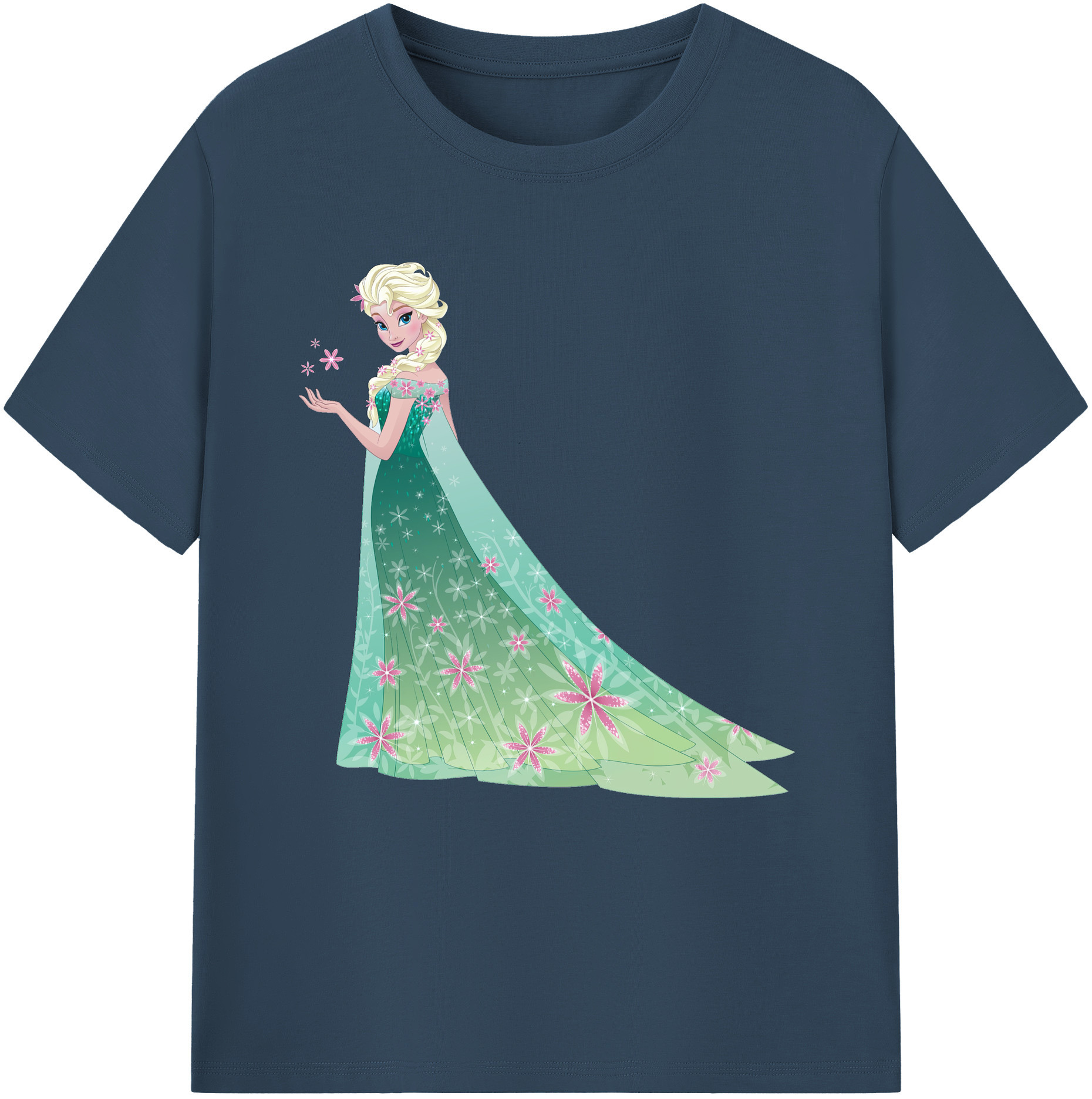 （画像用） アナと雪の女王 アンナ エルサ Frozen Anna Elsa レディースカジュアルプリントTシャツ（綿100％）