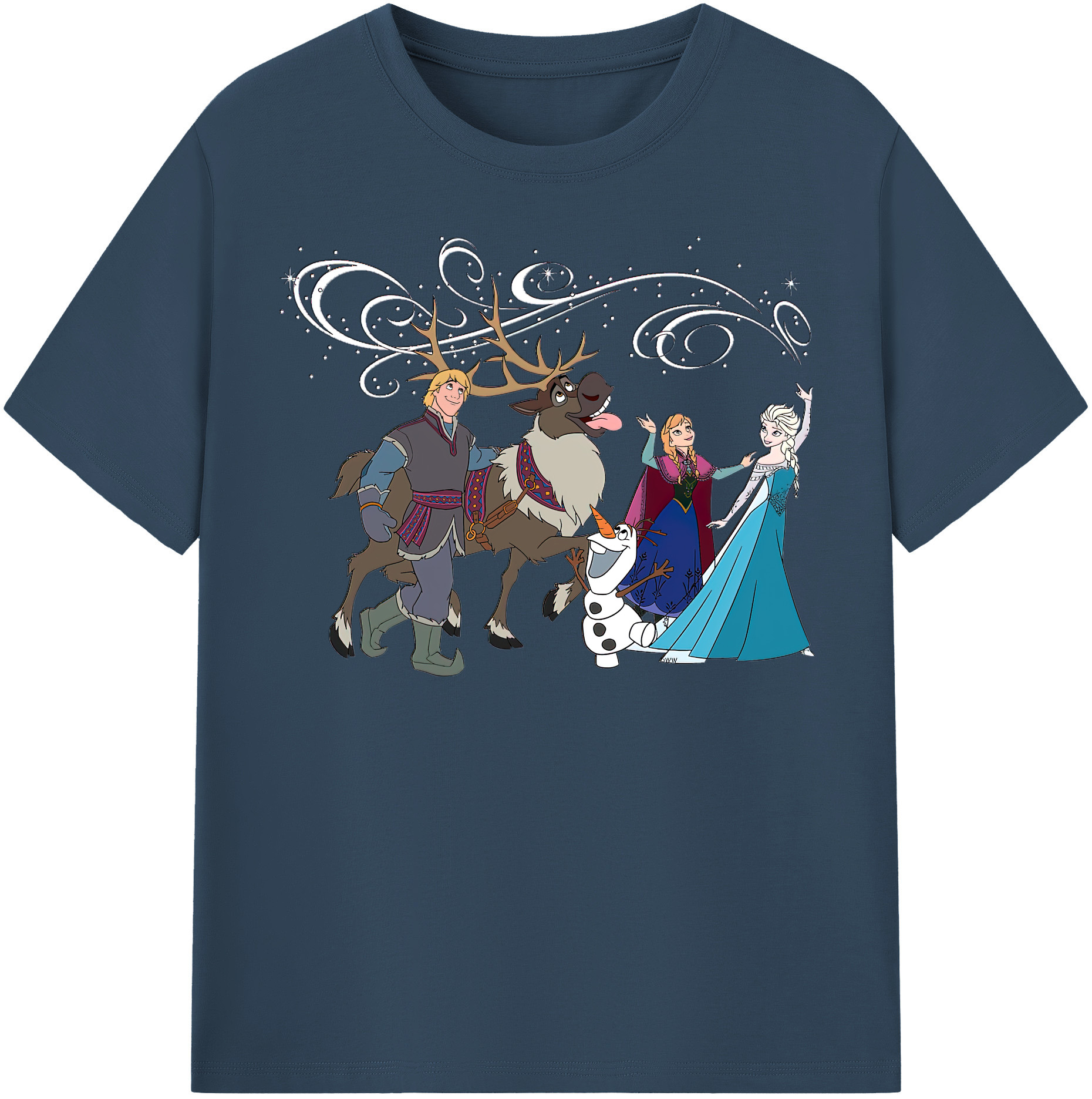 （画像用） アナと雪の女王 アンナ エルサ Frozen Anna Elsa レディースカジュアルプリントTシャツ（綿100％）