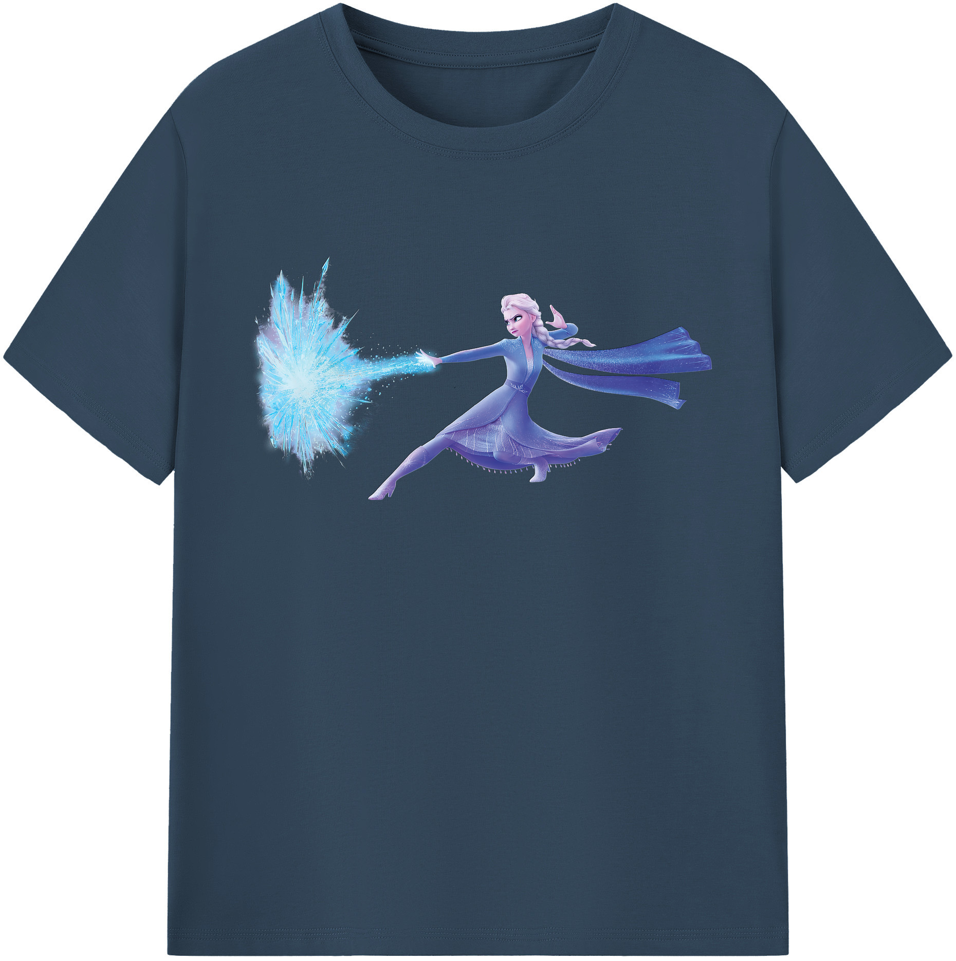 （画像用） アナと雪の女王 アンナ エルサ Frozen Anna Elsa レディースカジュアルプリントTシャツ（綿100％）