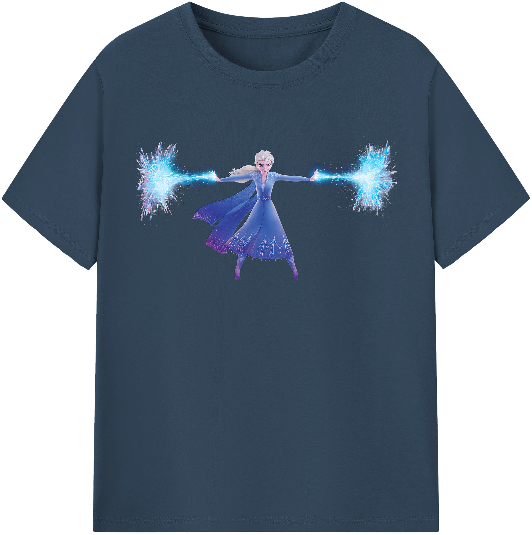 （画像用） アナと雪の女王 アンナ エルサ Frozen Anna Elsa レディースカジュアルプリントTシャツ（綿100％）