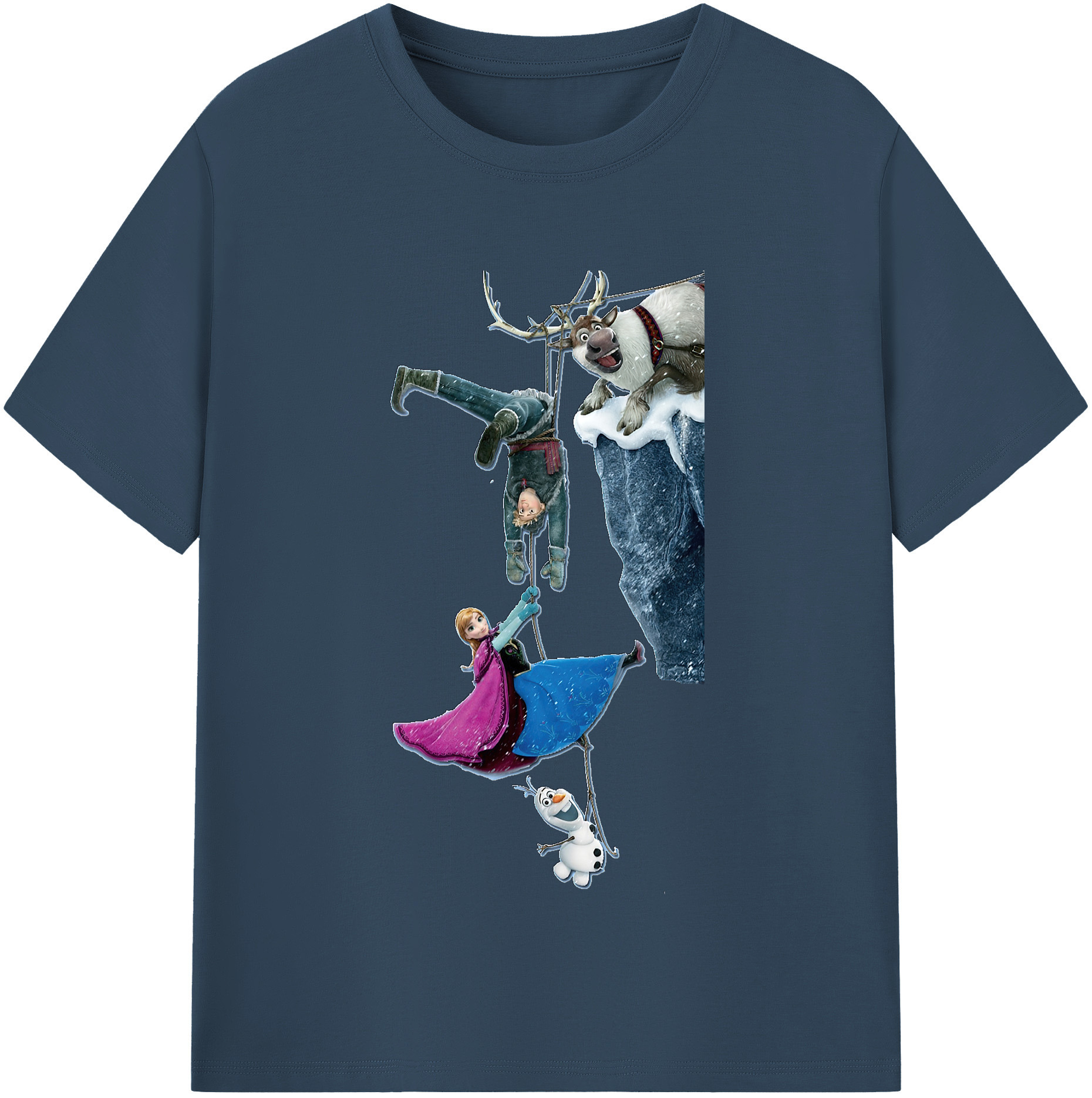 （画像用） アナと雪の女王 アンナ エルサ Frozen Anna Elsa レディースカジュアルプリントTシャツ（綿100％）