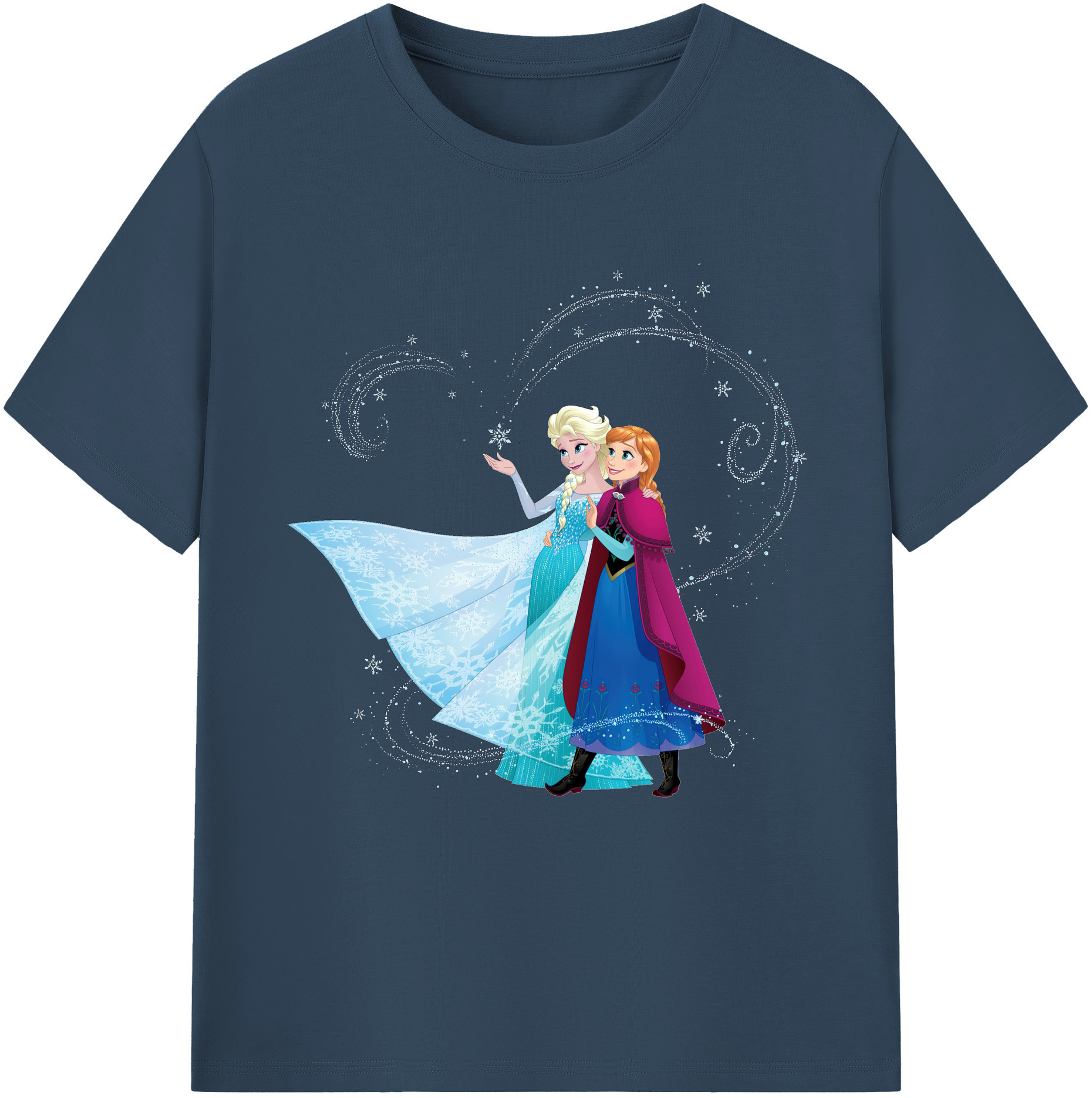 （画像用） アナと雪の女王 アンナ エルサ Frozen Anna Elsa レディースカジュアルプリントTシャツ（綿100％）