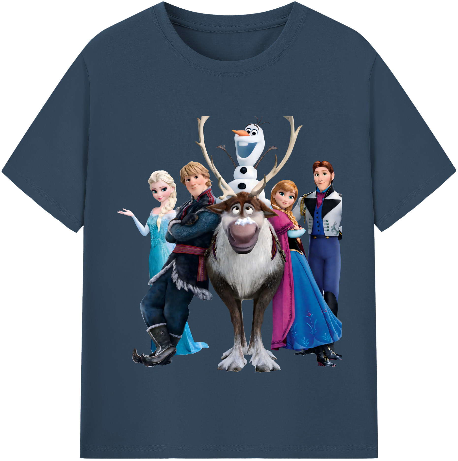（画像用） アナと雪の女王 アンナ エルサ Frozen Anna Elsa レディースカジュアルプリントTシャツ（綿100％）