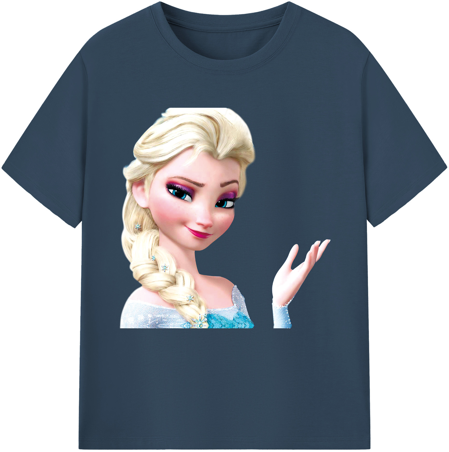 （画像用） アナと雪の女王 アンナ エルサ Frozen Anna Elsa レディースカジュアルプリントTシャツ（綿100％）
