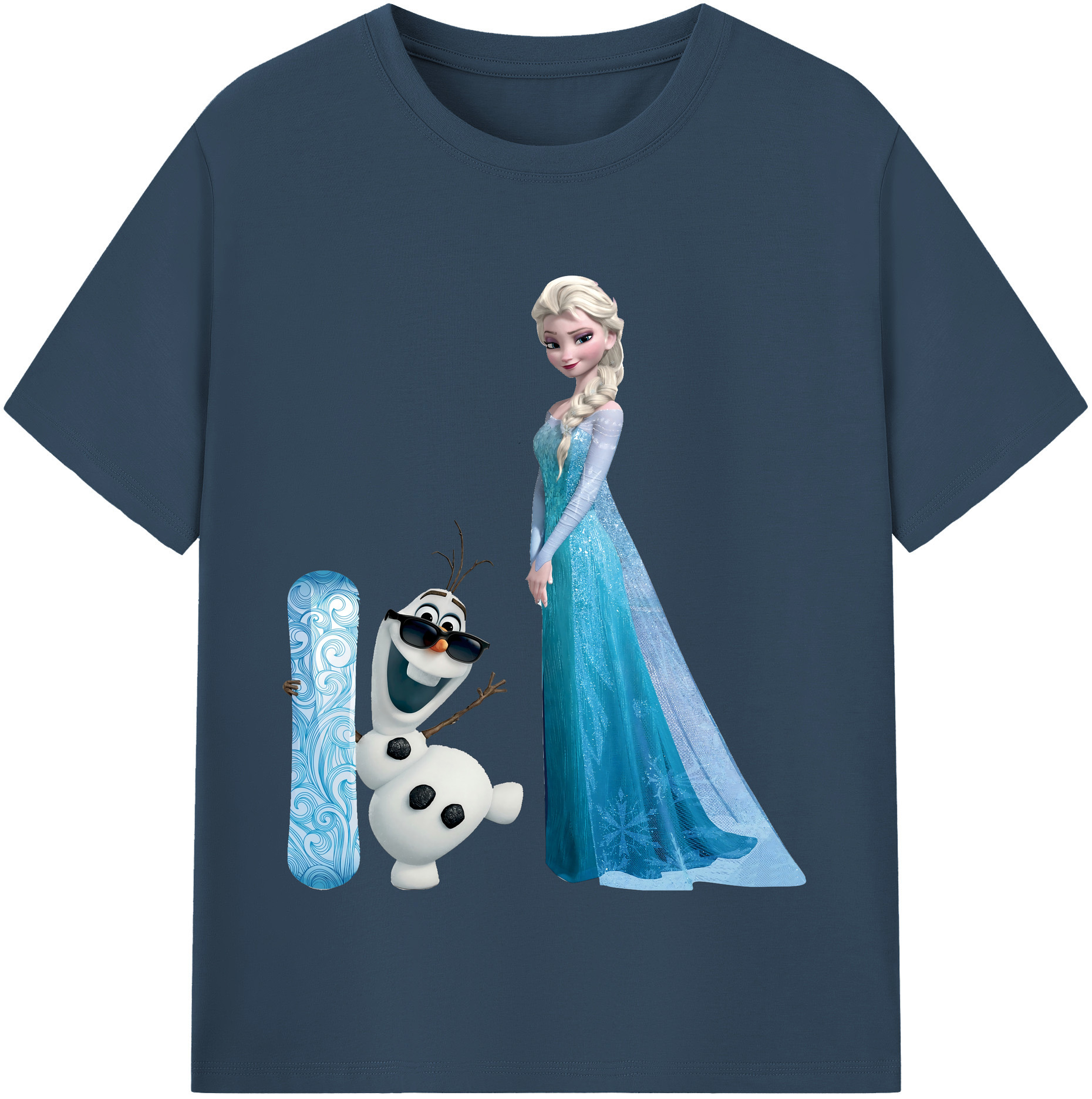 （画像用） アナと雪の女王 アンナ エルサ Frozen Anna Elsa レディースカジュアルプリントTシャツ（綿100％）