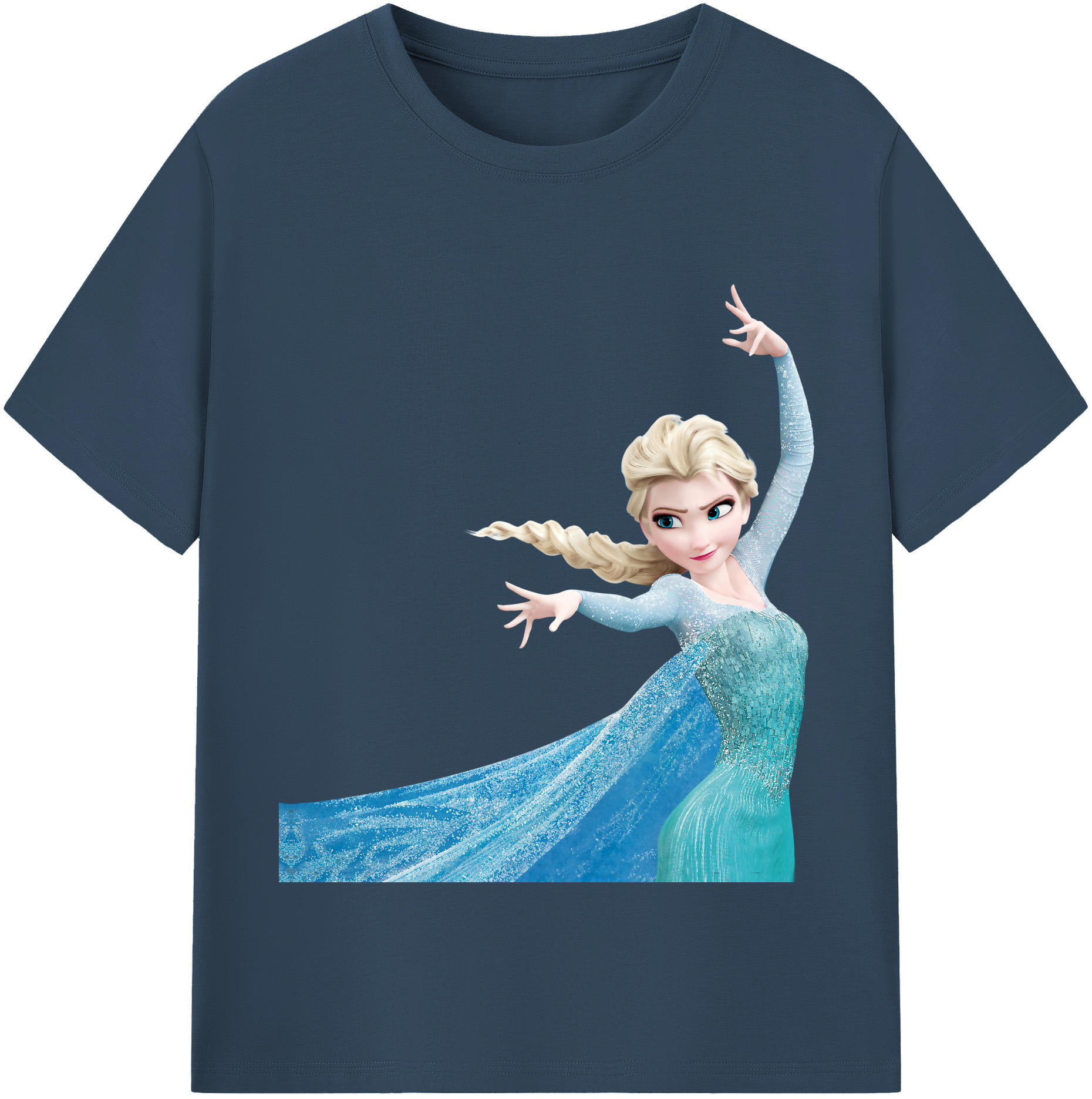 （画像用） アナと雪の女王 アンナ エルサ Frozen Anna Elsa レディースカジュアルプリントTシャツ（綿100％）
