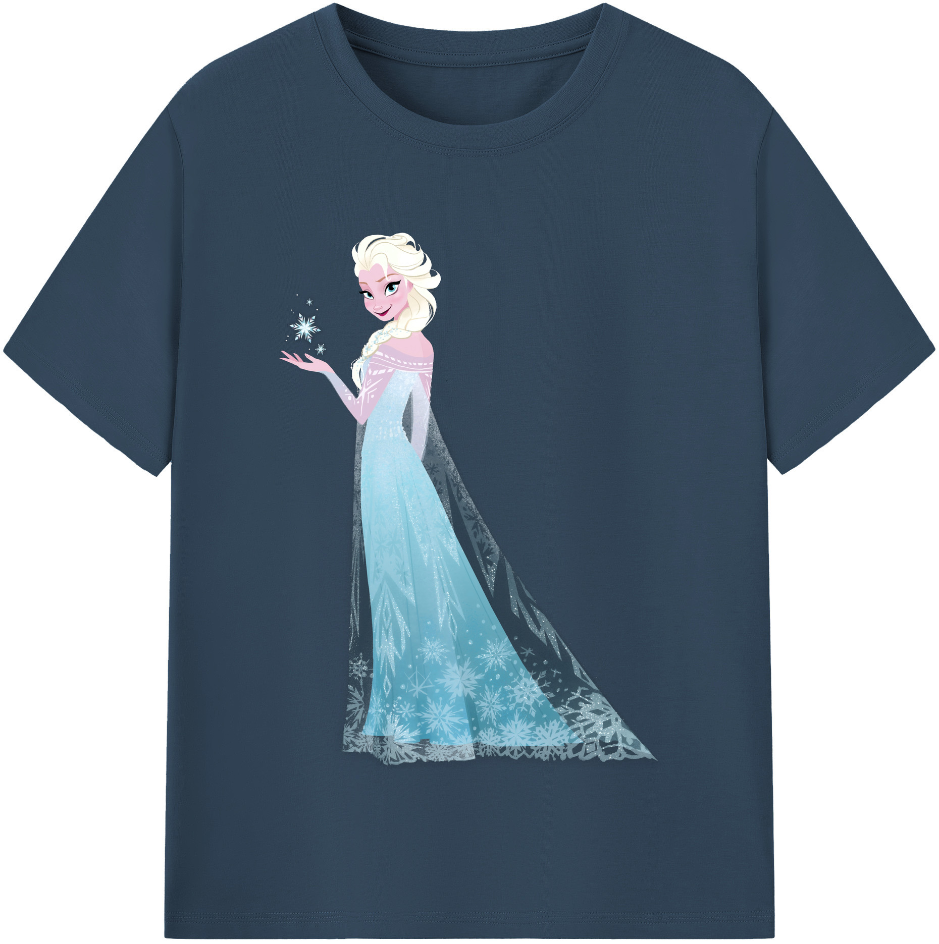 （画像用） アナと雪の女王 アンナ エルサ Frozen Anna Elsa レディースカジュアルプリントTシャツ（綿100％）