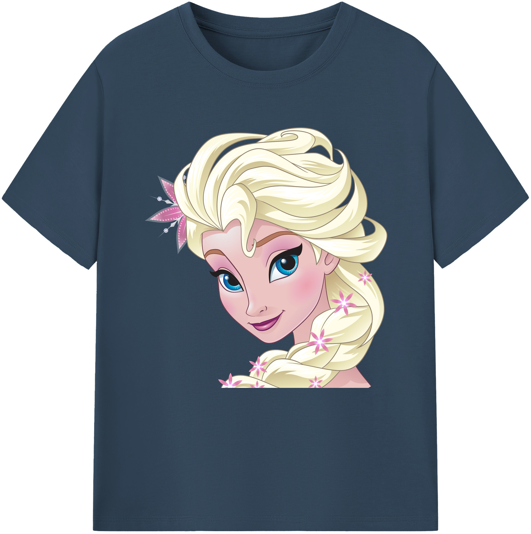 （画像用） アナと雪の女王 アンナ エルサ Frozen Anna Elsa レディースカジュアルプリントTシャツ（綿100％）