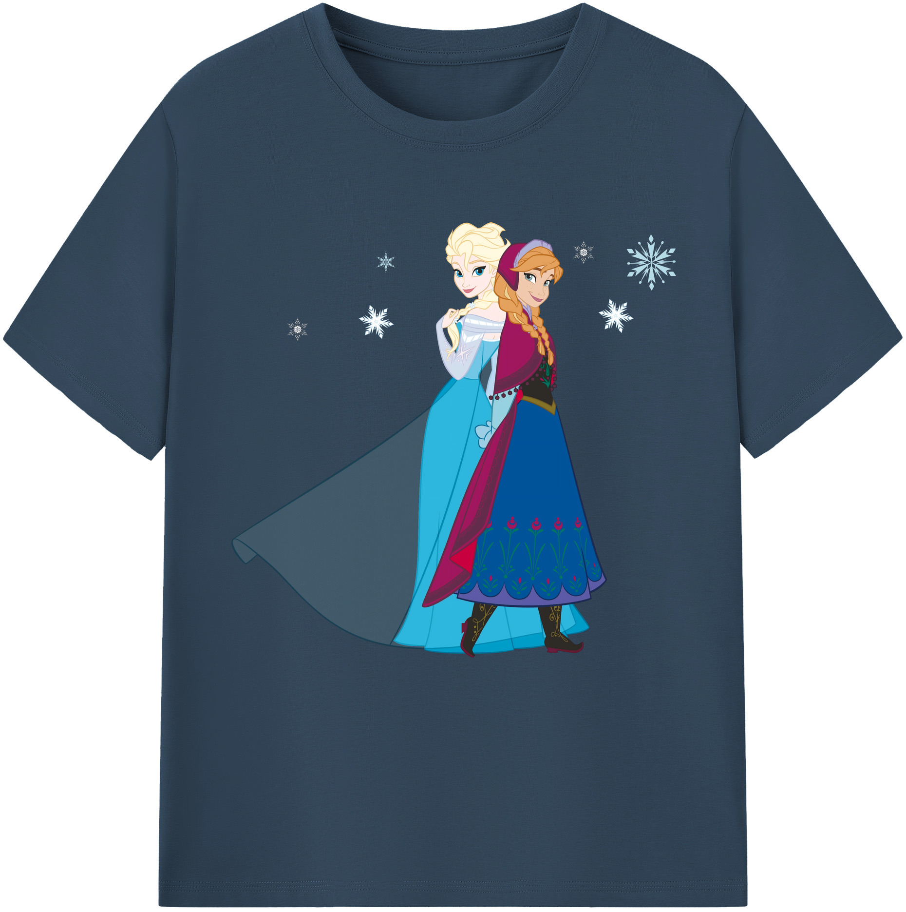 （画像用） アナと雪の女王 アンナ エルサ Frozen Anna Elsa レディースカジュアルプリントTシャツ（綿100％）