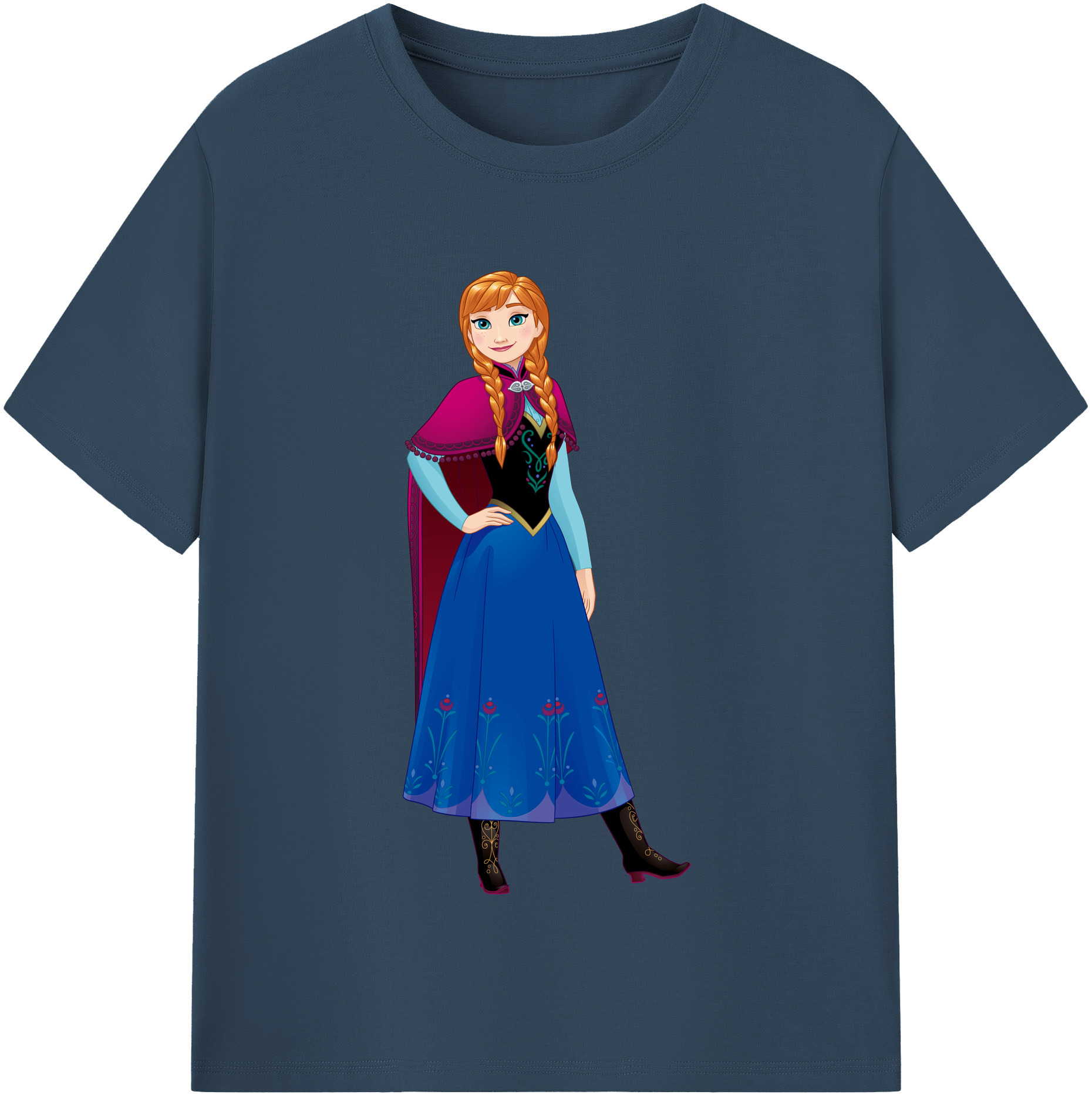 （画像用） アナと雪の女王 アンナ エルサ Frozen Anna Elsa レディースカジュアルプリントTシャツ（綿100％）