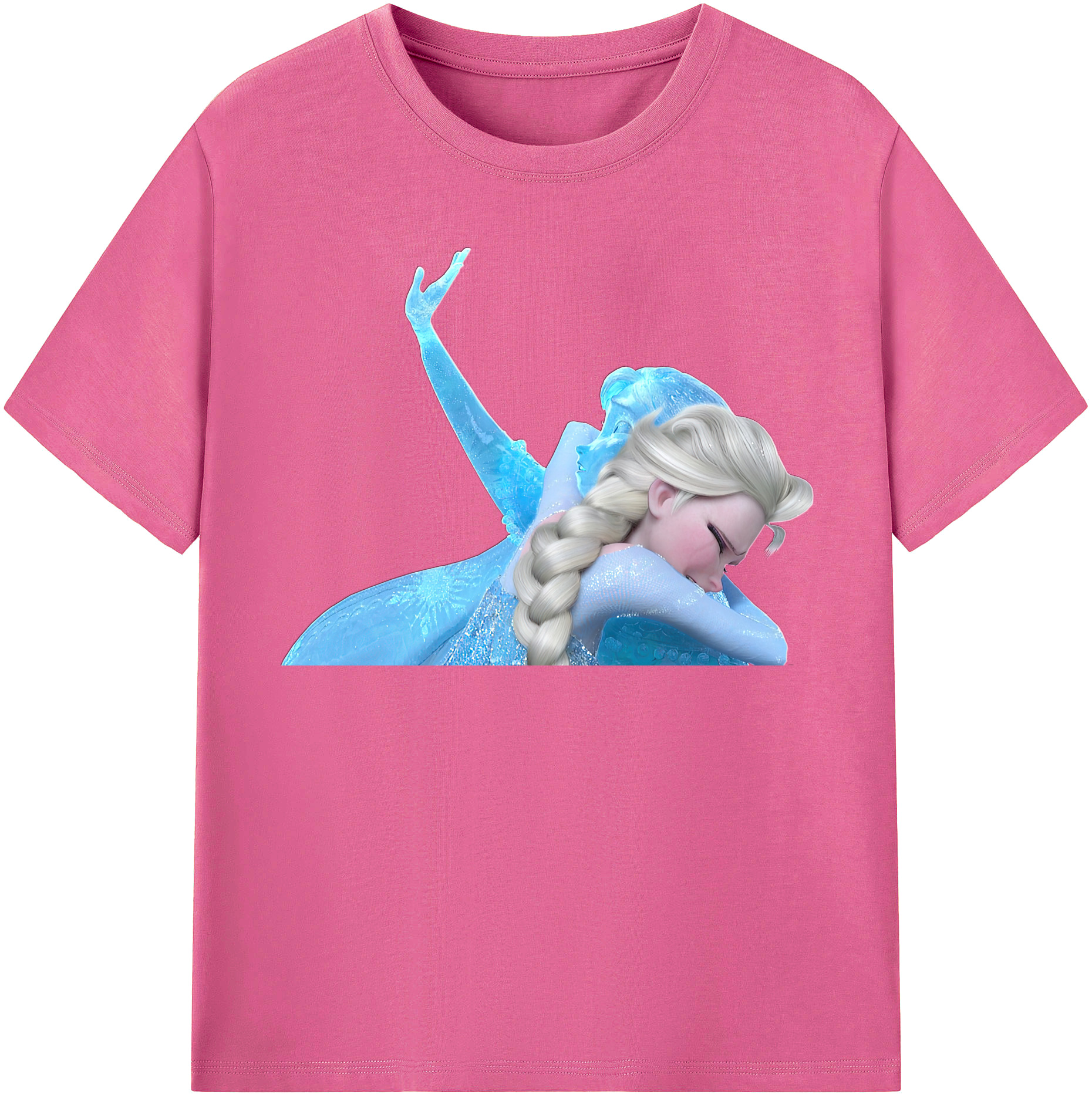 （画像用） アナと雪の女王 アンナ エルサ Frozen Anna Elsa レディースカジュアルプリントTシャツ（綿100％）