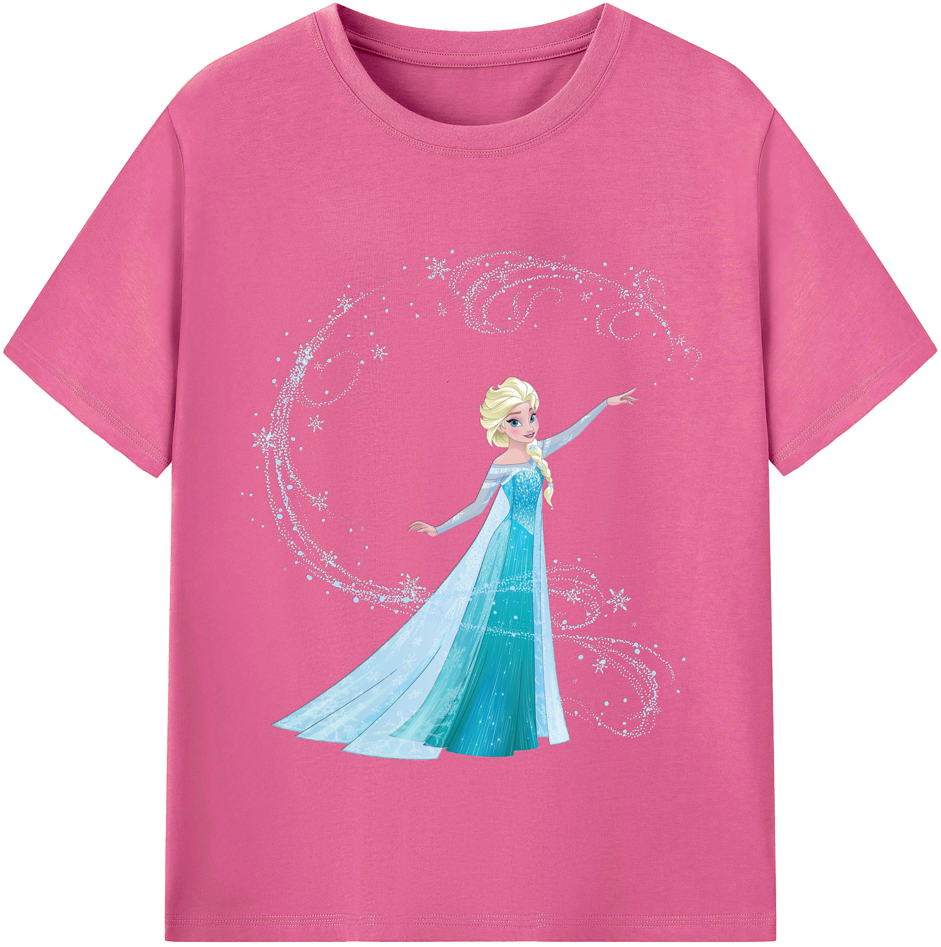 （画像用） アナと雪の女王 アンナ エルサ Frozen Anna Elsa レディースカジュアルプリントTシャツ（綿100％）