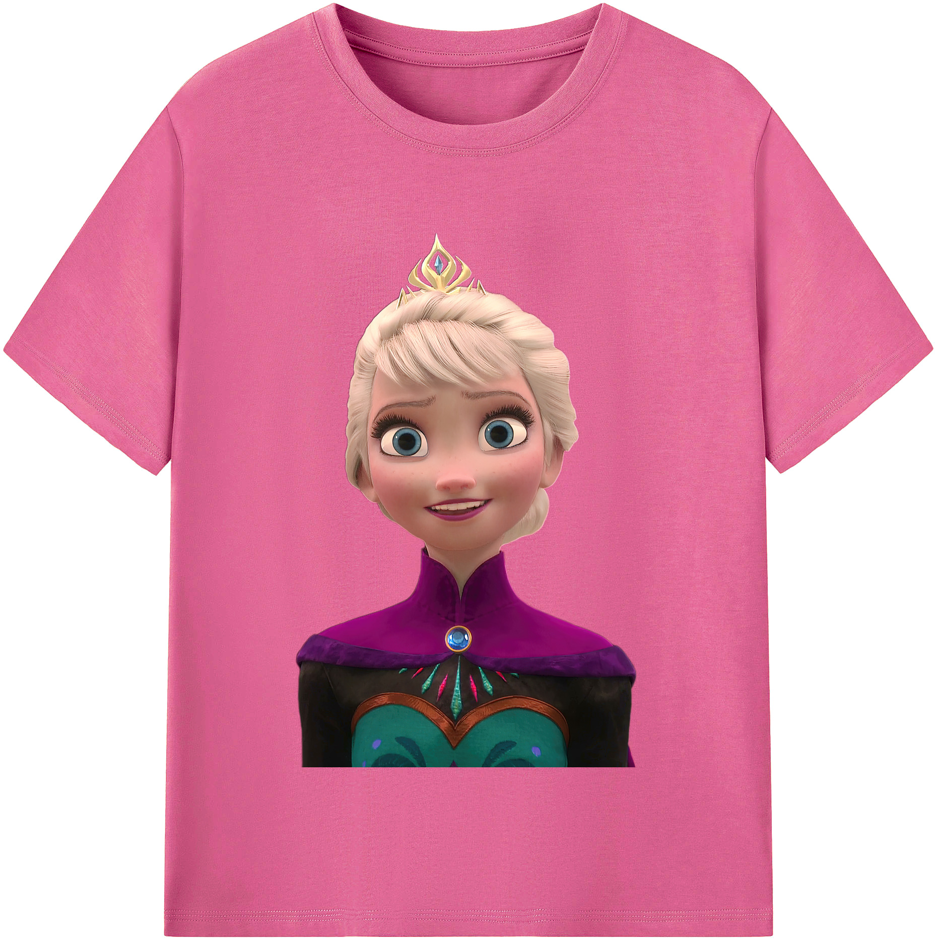 （画像用） アナと雪の女王 アンナ エルサ Frozen Anna Elsa レディースカジュアルプリントTシャツ（綿100％）
