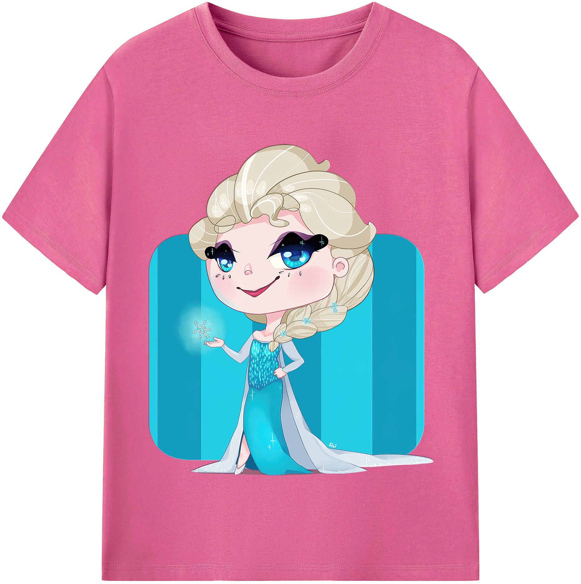（画像用） アナと雪の女王 アンナ エルサ Frozen Anna Elsa レディースカジュアルプリントTシャツ（綿100％）