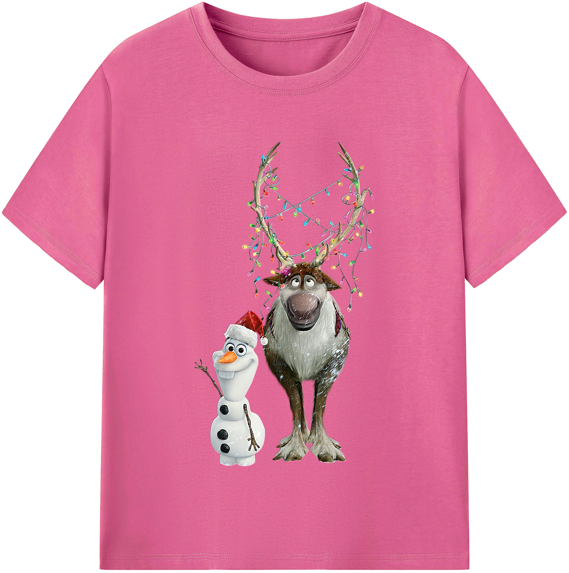 （画像用） アナと雪の女王 アンナ エルサ Frozen Anna Elsa レディースカジュアルプリントTシャツ（綿100％）