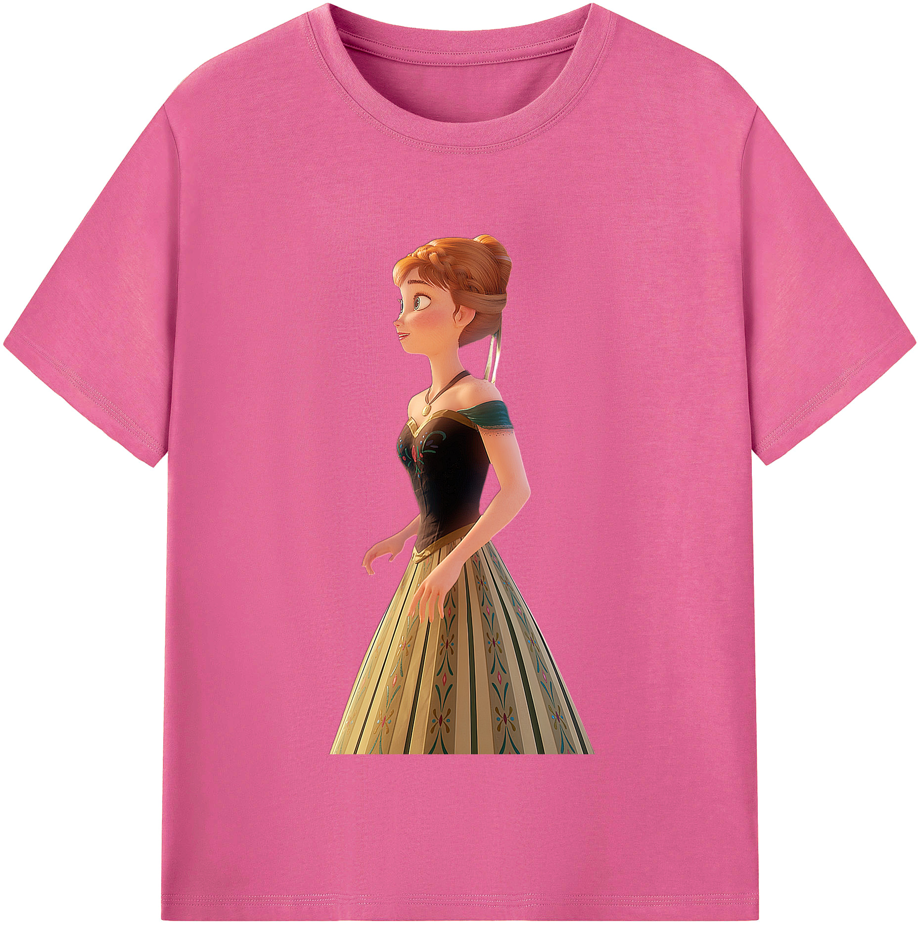 （画像用） アナと雪の女王 アンナ エルサ Frozen Anna Elsa レディースカジュアルプリントTシャツ（綿100％）